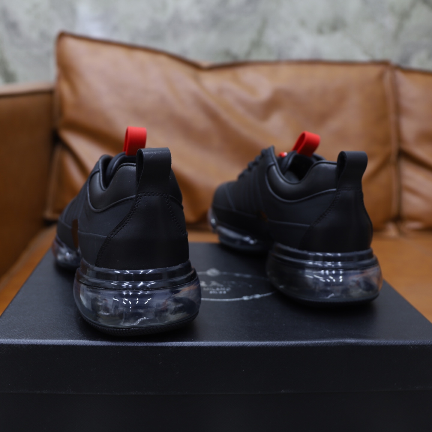 Prada Men's Black Leather & Fabric Air Cushion Sneakers - Size 39-44 8 i1744820190876 2917 0 6