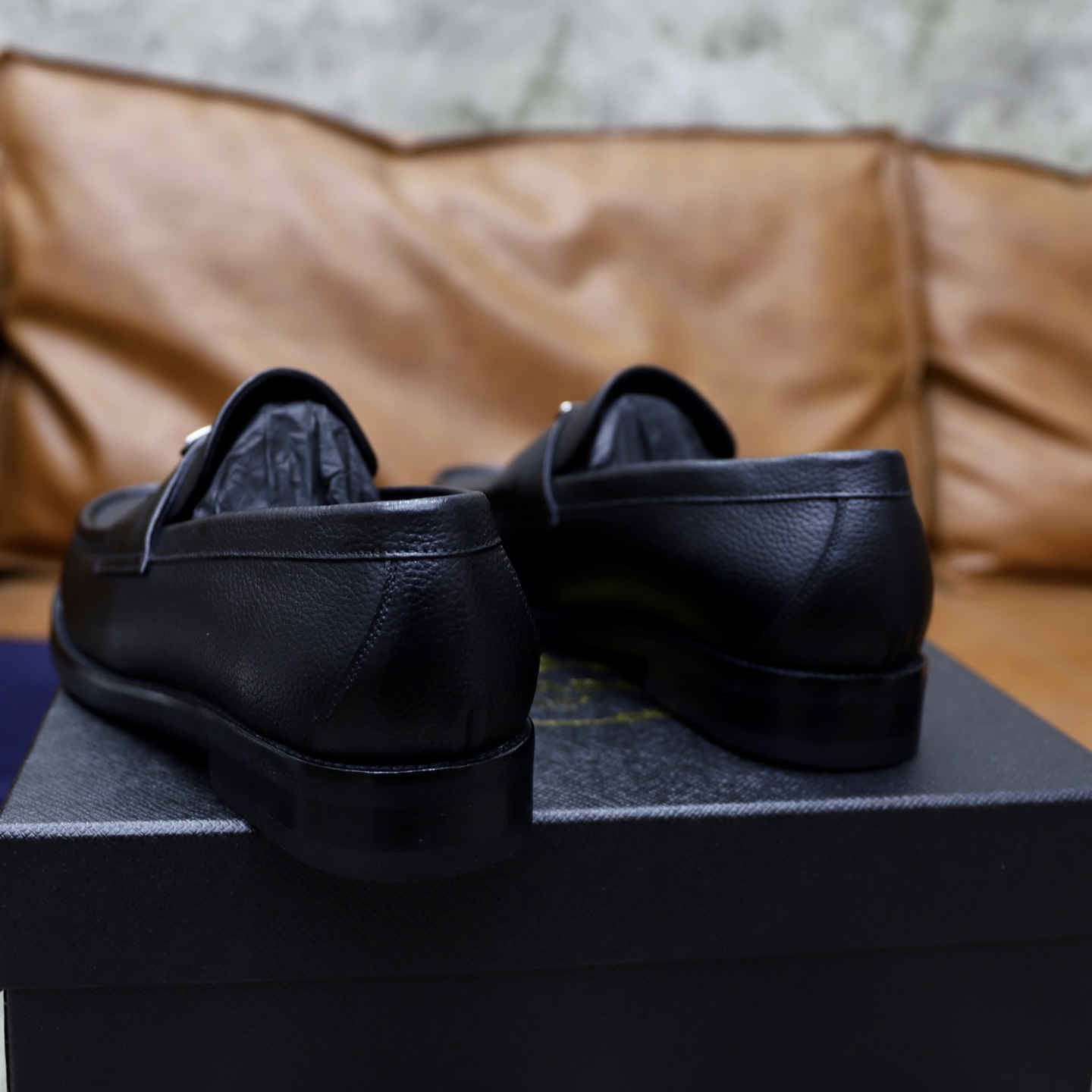 Prada Men's Black Leather Loafers, Sizes 38-44, Premium Quality Leather Shoes 8 i1745165860512 1372 0 6
