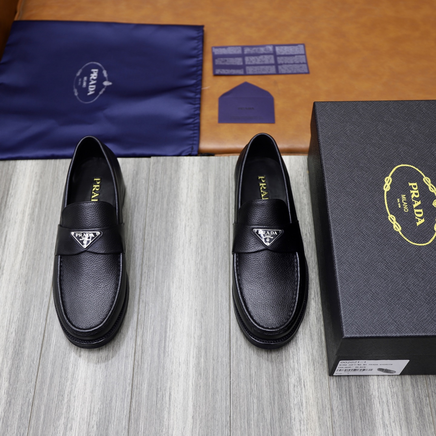 Prada Men's Black Leather Loafers, Sizes 38-44, Premium Quality Leather Shoes 1 Prada Men's Black Leather Loafers, Sizes 38-44, Premium Quality Leather Shoes
