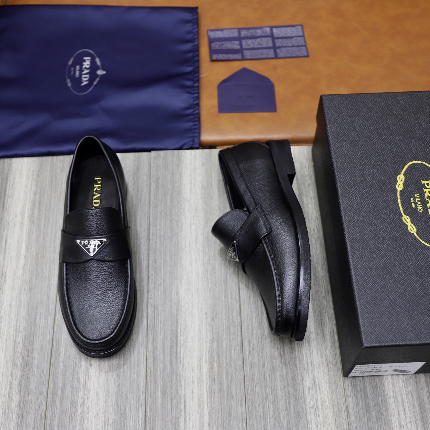 Prada Men's Black Leather Loafers, Sizes 38-44, Premium Quality Leather Shoes 3 i1745165861933 502 0 1