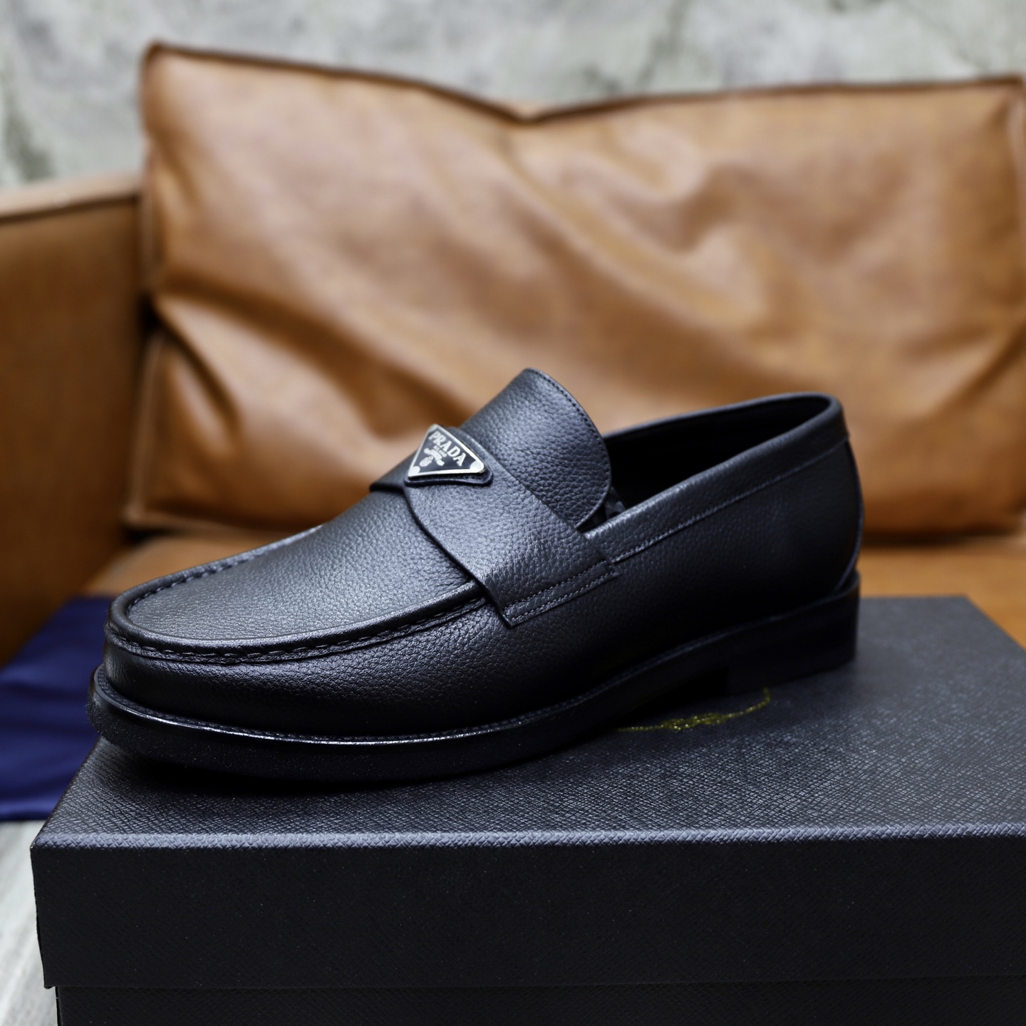 Prada Men's Black Leather Loafers, Sizes 38-44, Premium Quality Leather Shoes 7 i1745165861969 7933 0 5