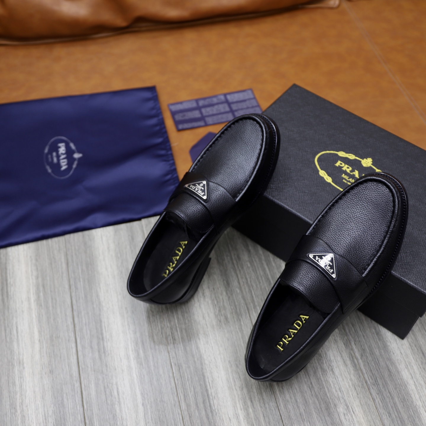 Prada Men's Black Leather Loafers, Sizes 38-44, Premium Quality Leather Shoes 10 i1745165862019 4824 0 8