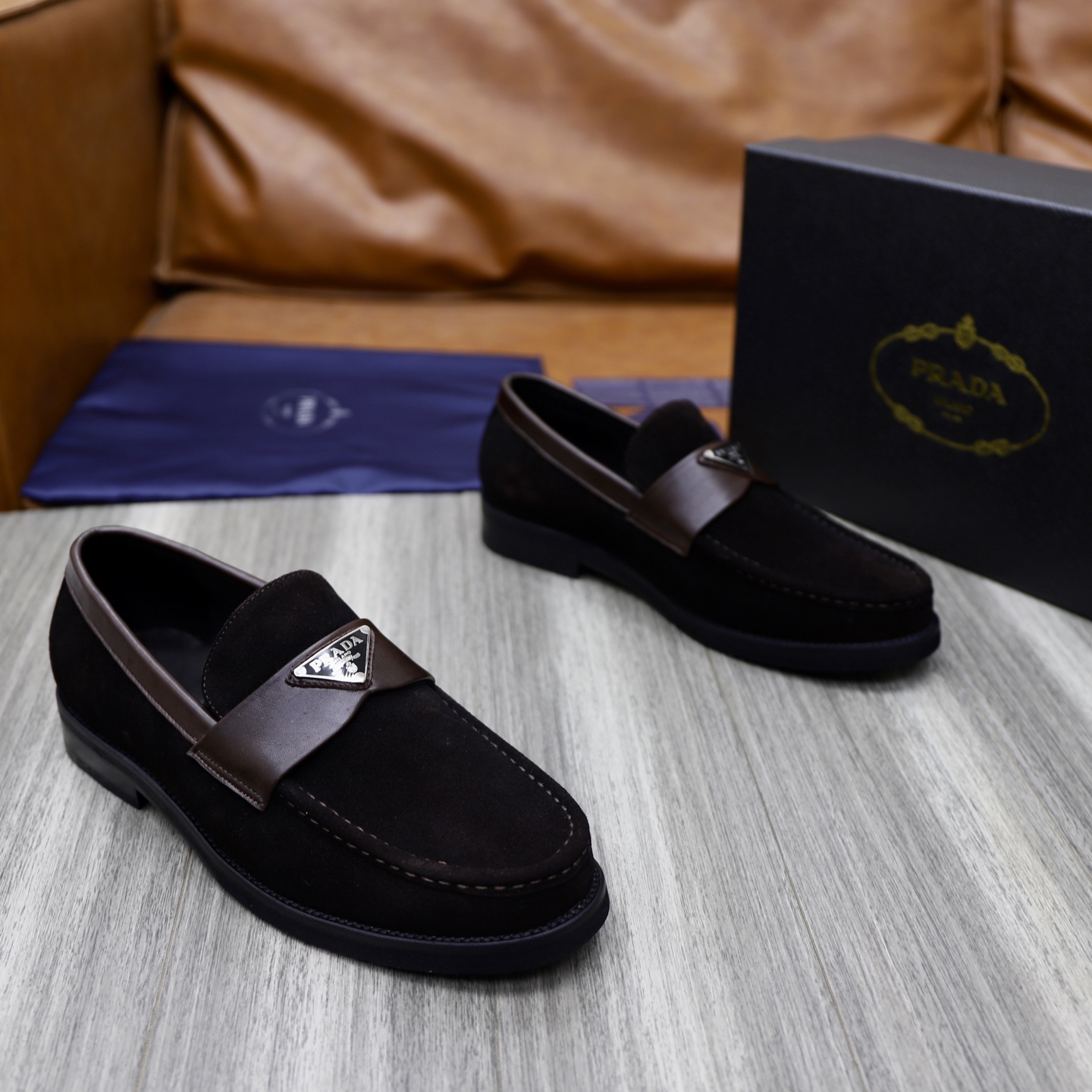 Prada Men's Premium Leather Loafers - Imported Quality & Comfort 5 i1745165959136 783 0 3