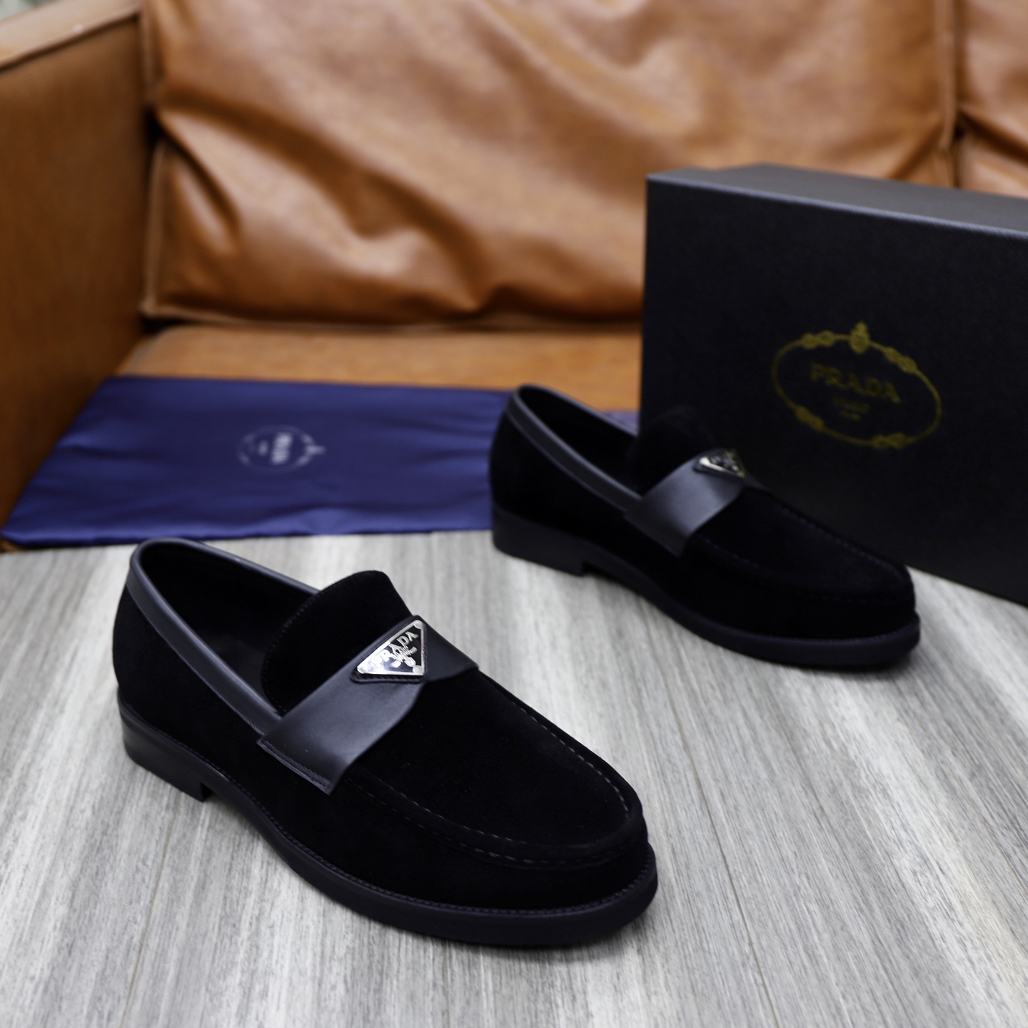 Prada Men's Black Leather Loafers - Premium Comfort & Style, Sizes 38-44 5 i1745165991252 9923 0 3