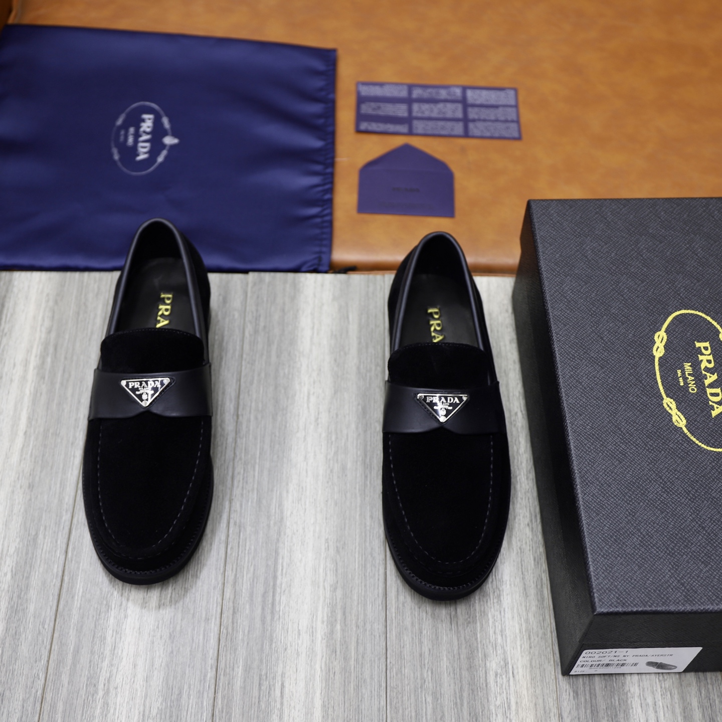 Prada Men's Black Leather Loafers - Premium Comfort & Style, Sizes 38-44 1 Prada Men's Black Leather Loafers - Premium Comfort & Style, Sizes 38-44