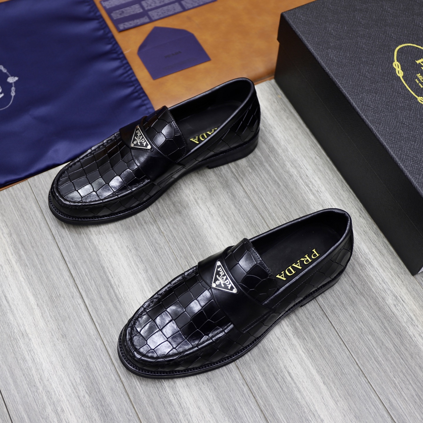 Prada Men's Black Leather Loafers - Premium Quality, Sizes 38-44 4 i1745166019396 3655 0 2