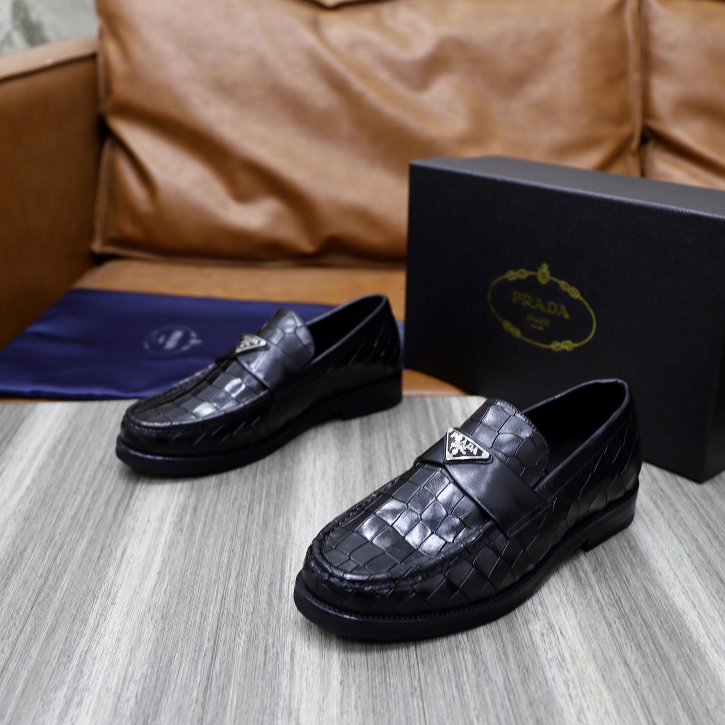 Prada Men's Black Leather Loafers - Premium Quality, Sizes 38-44 6 i1745166019483 4627 0 4