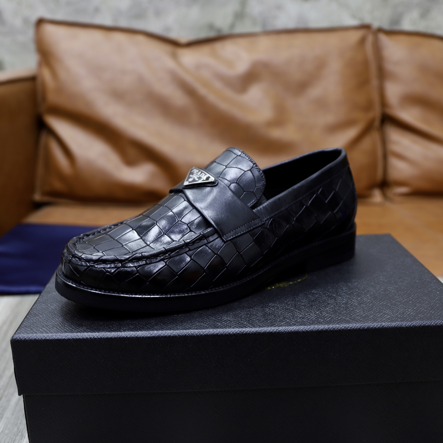 Prada Men's Black Leather Loafers - Premium Quality, Sizes 38-44 7 i1745166019519 9313 0 5