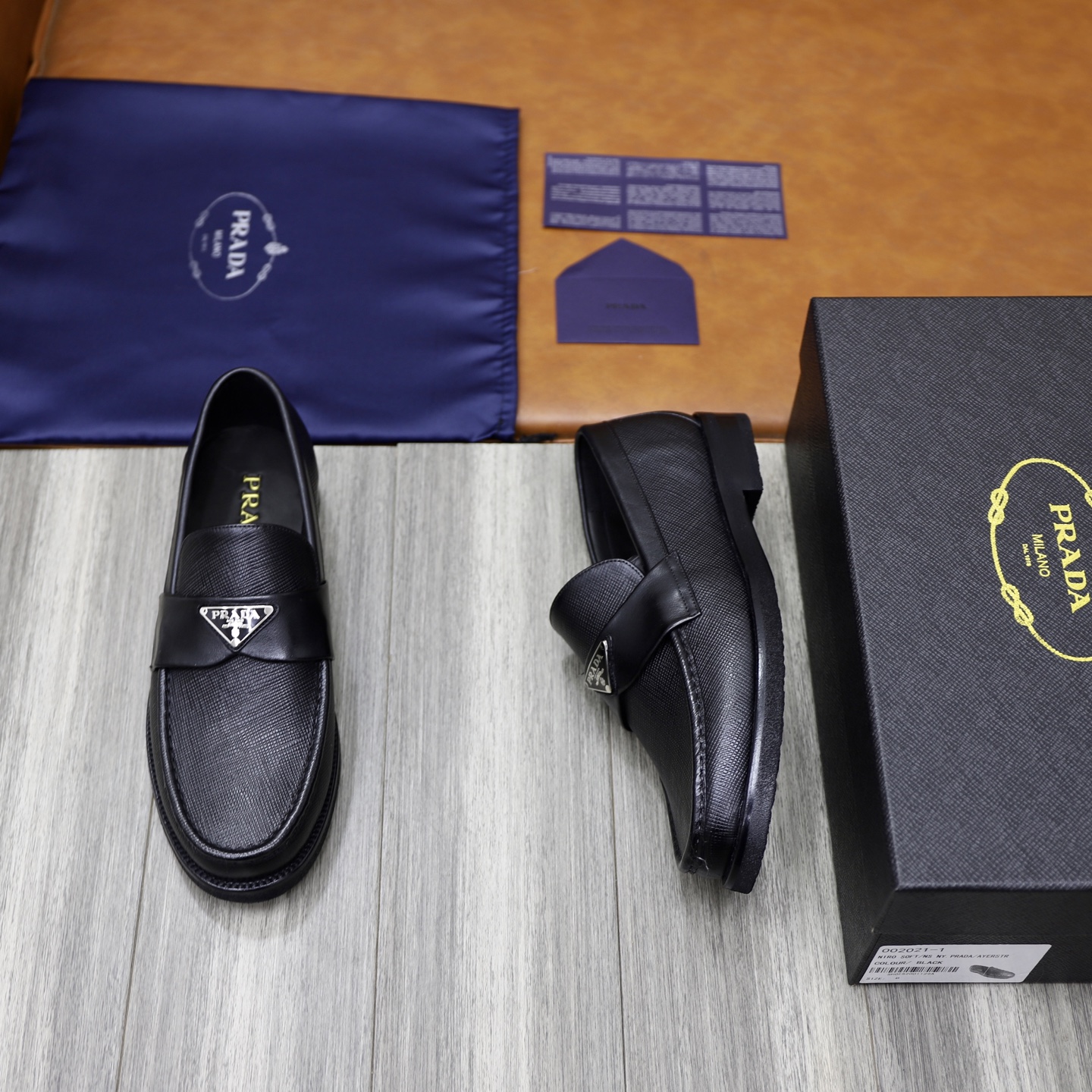 Prada Men's Black Leather Loafers Original Leather Sole Breathable Lining 3 i1745166061852 6680 0 1