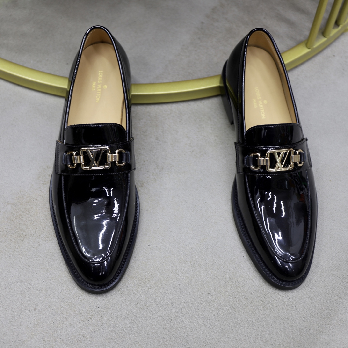 Louis Vuitton Men's Black Leather Loafers with Gold-Tone Hardware | Size 38-44 4 i1745510795472 8630 0 2