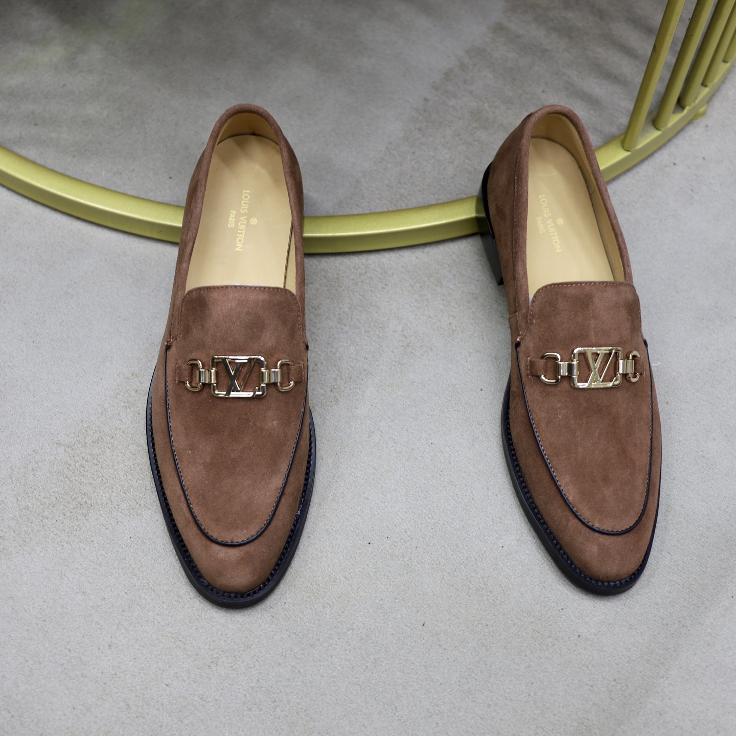Louis Vuitton Men's Suede Loafers with Signature Buckle - Brown 4 i1745510816175 6055 0 2