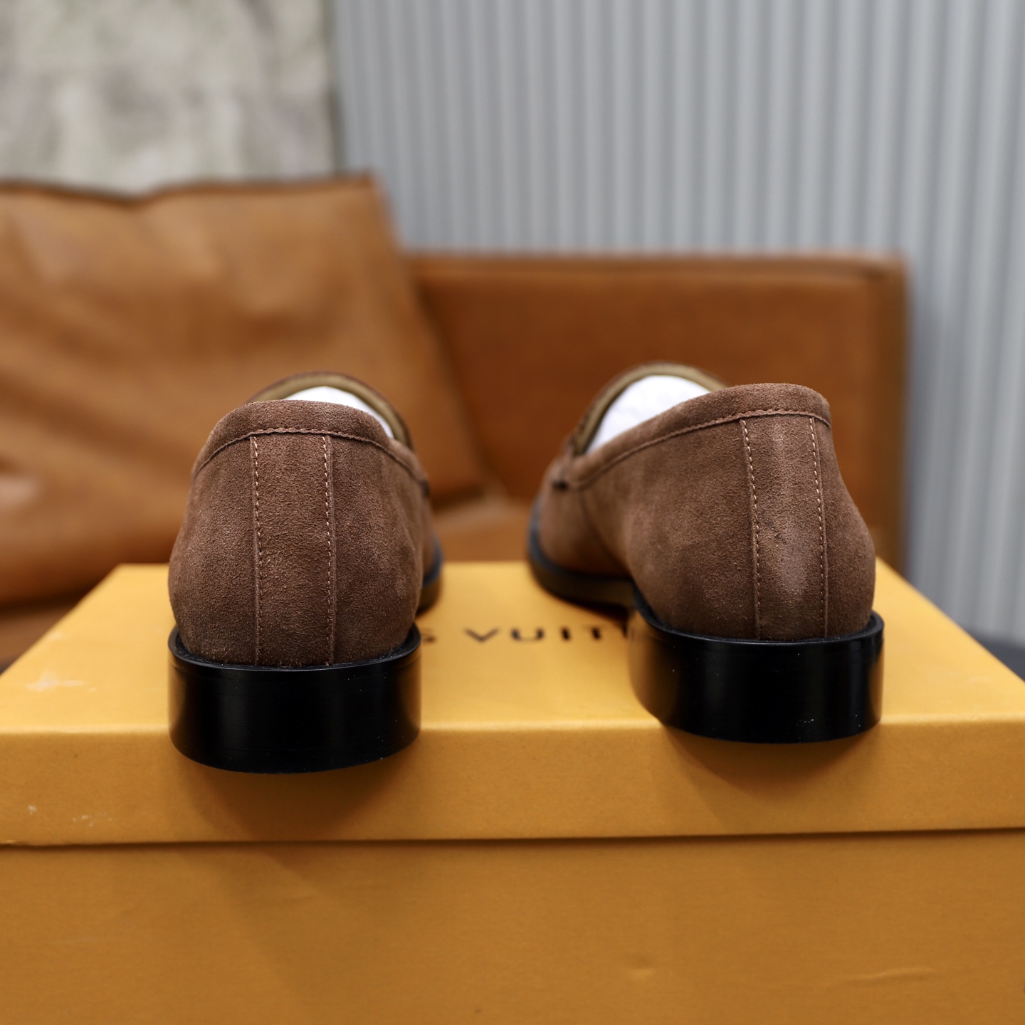 Louis Vuitton Men's Suede Loafers with Signature Buckle - Brown 6 i1745510816283 598 0 4