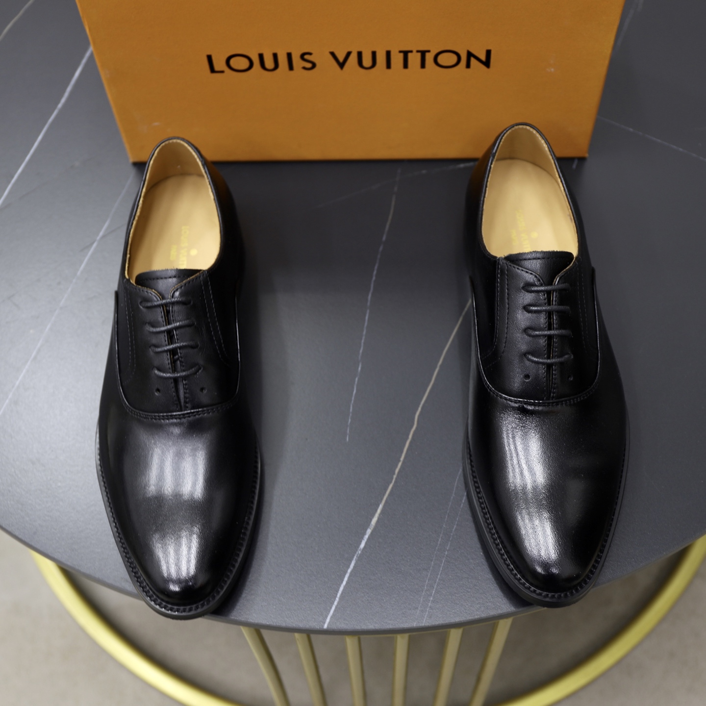Louis Vuitton Men's Classic Leather Oxford Shoes - Business Casual Black 1 Louis Vuitton Men's Classic Leather Oxford Shoes - Business Casual Black