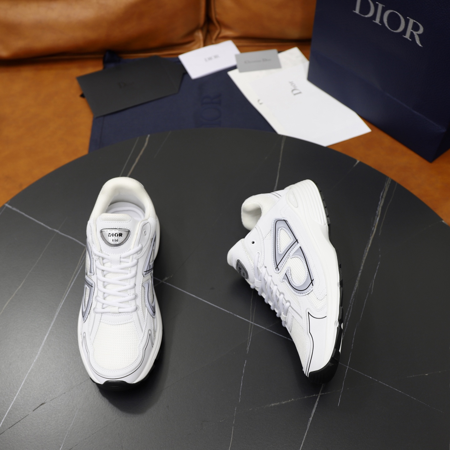 Dior B30 White Mesh & Technical Fabric Sneakers with Reflective Details 8 i1746548225419 7729 0 6