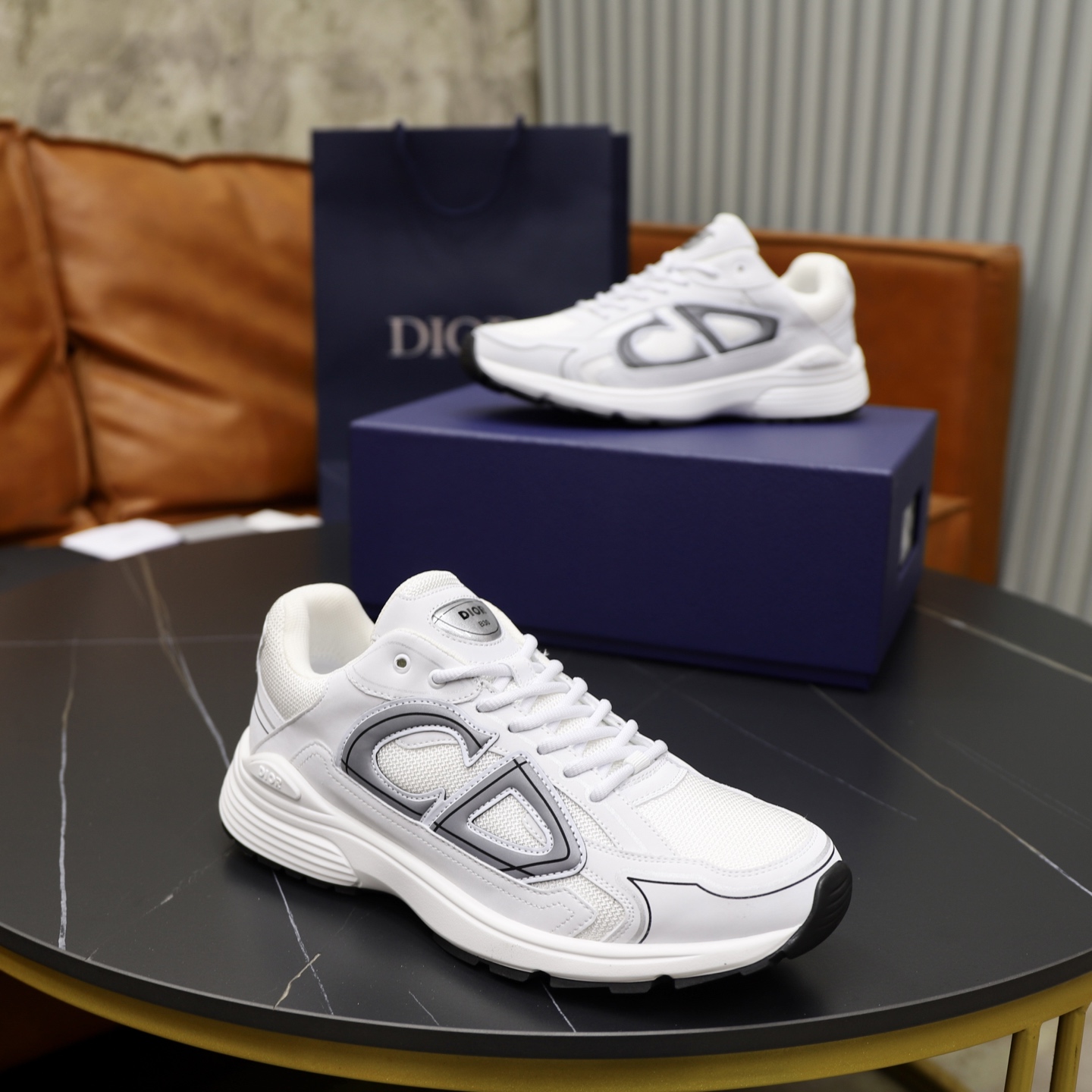 Dior B30 White Mesh & Technical Fabric Sneakers with Reflective Details 9 i1746548225444 3955 0 7