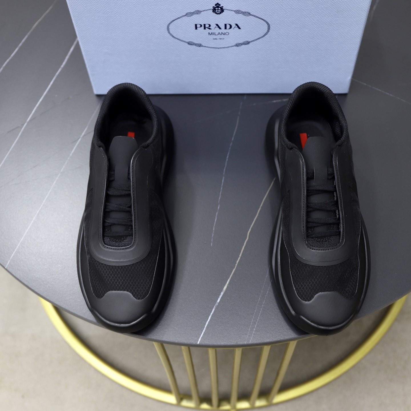 Prada America's Cup Sneakers in Recycled Nylon and Bike Fabric, Black 2 i1746634514371 4501 0 0