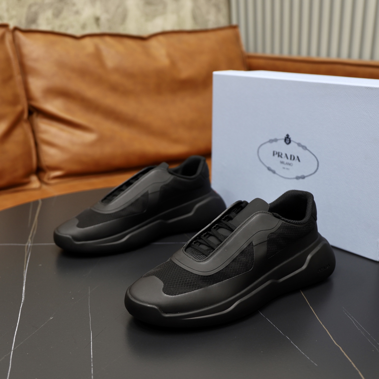 Prada America's Cup Sneakers in Recycled Nylon and Bike Fabric, Black 10 i1746634515893 1738 0 8