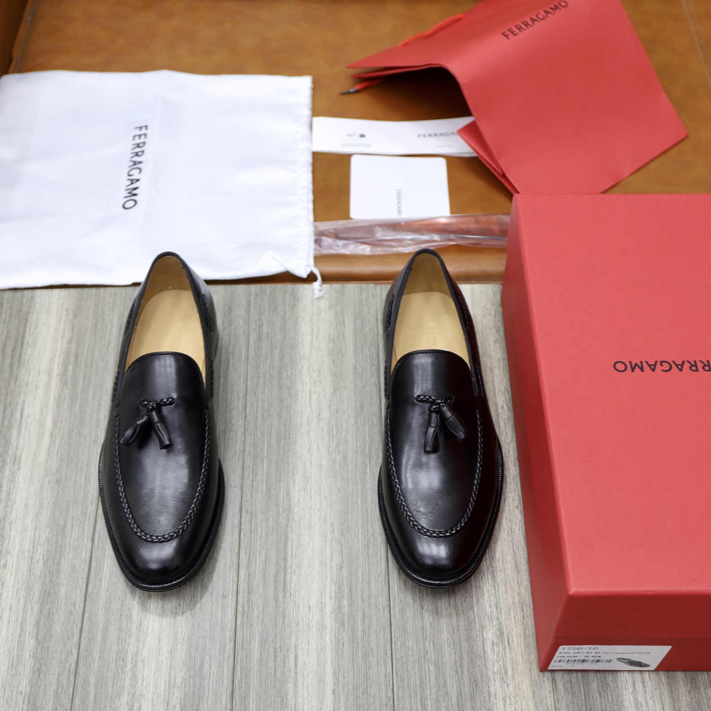 Ferragamo Men's Black Leather Tassel Loafers - Classic Style & Comfort 1 Ferragamo Men's Black Leather Tassel Loafers - Classic Style & Comfort