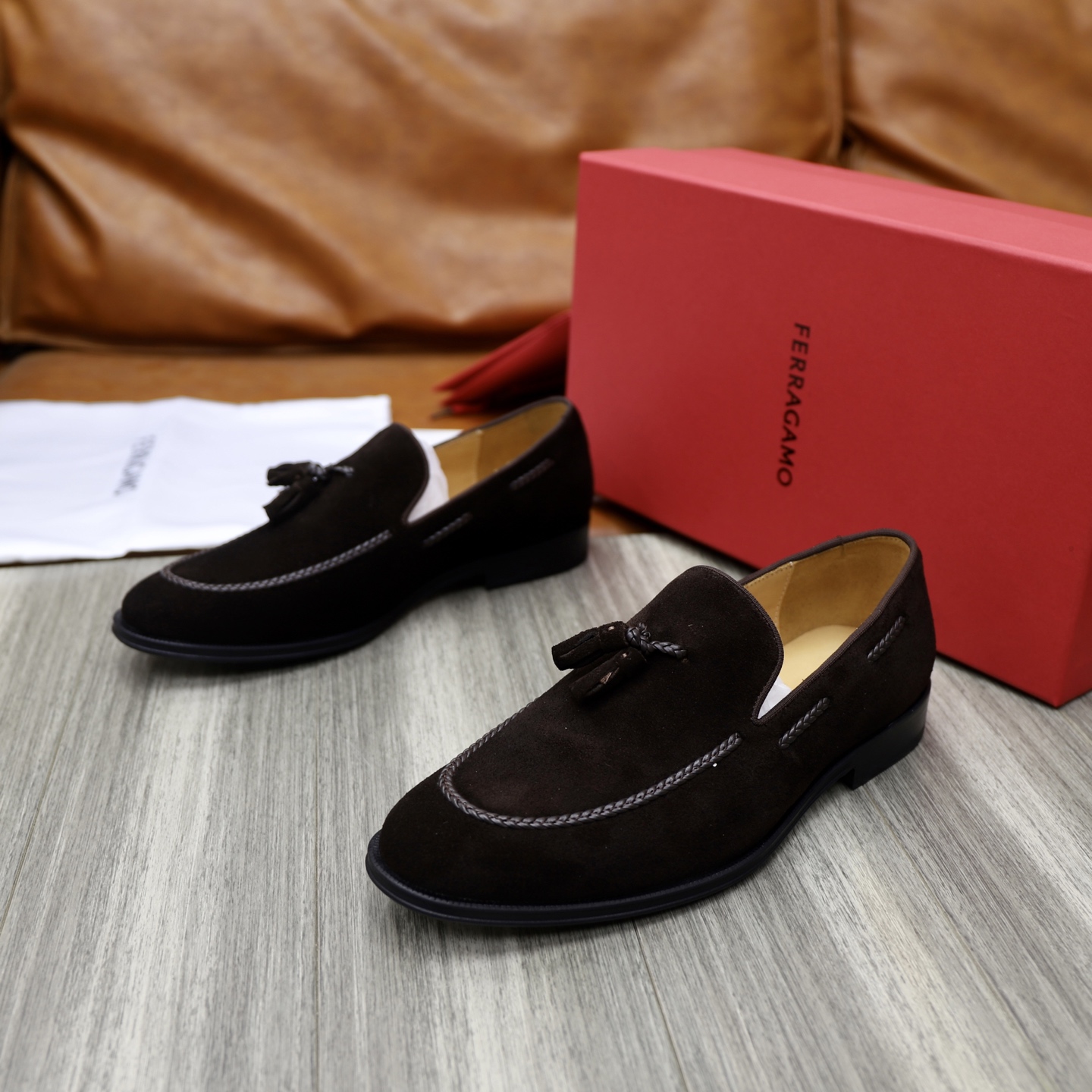 SF Ferragamo Men's Suede Loafers: Classic Style, Modern Comfort, Sizes 39-44 6 i1746720921728 1541 0 4
