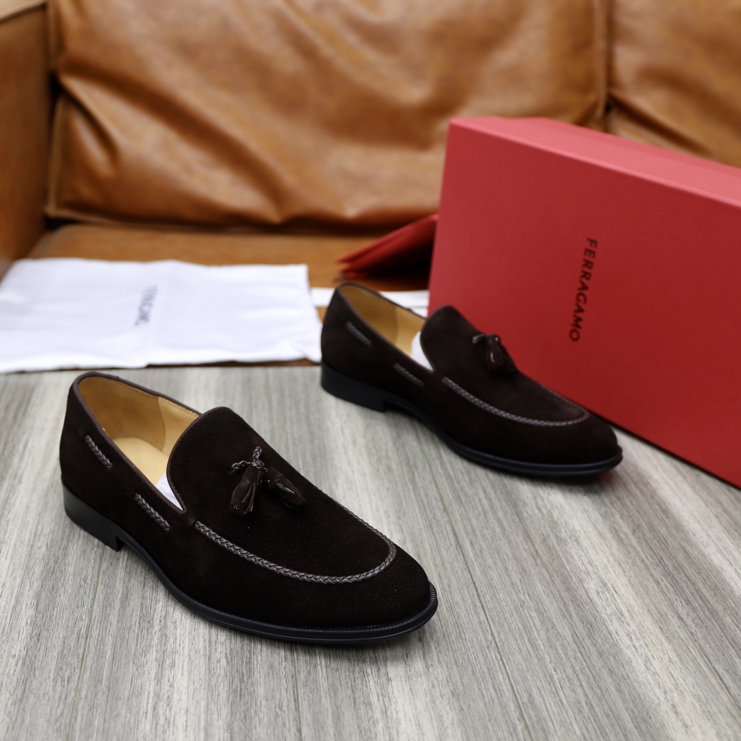 SF Ferragamo Men's Suede Loafers: Classic Style, Modern Comfort, Sizes 39-44 5 i1746720923949 1238 0 3