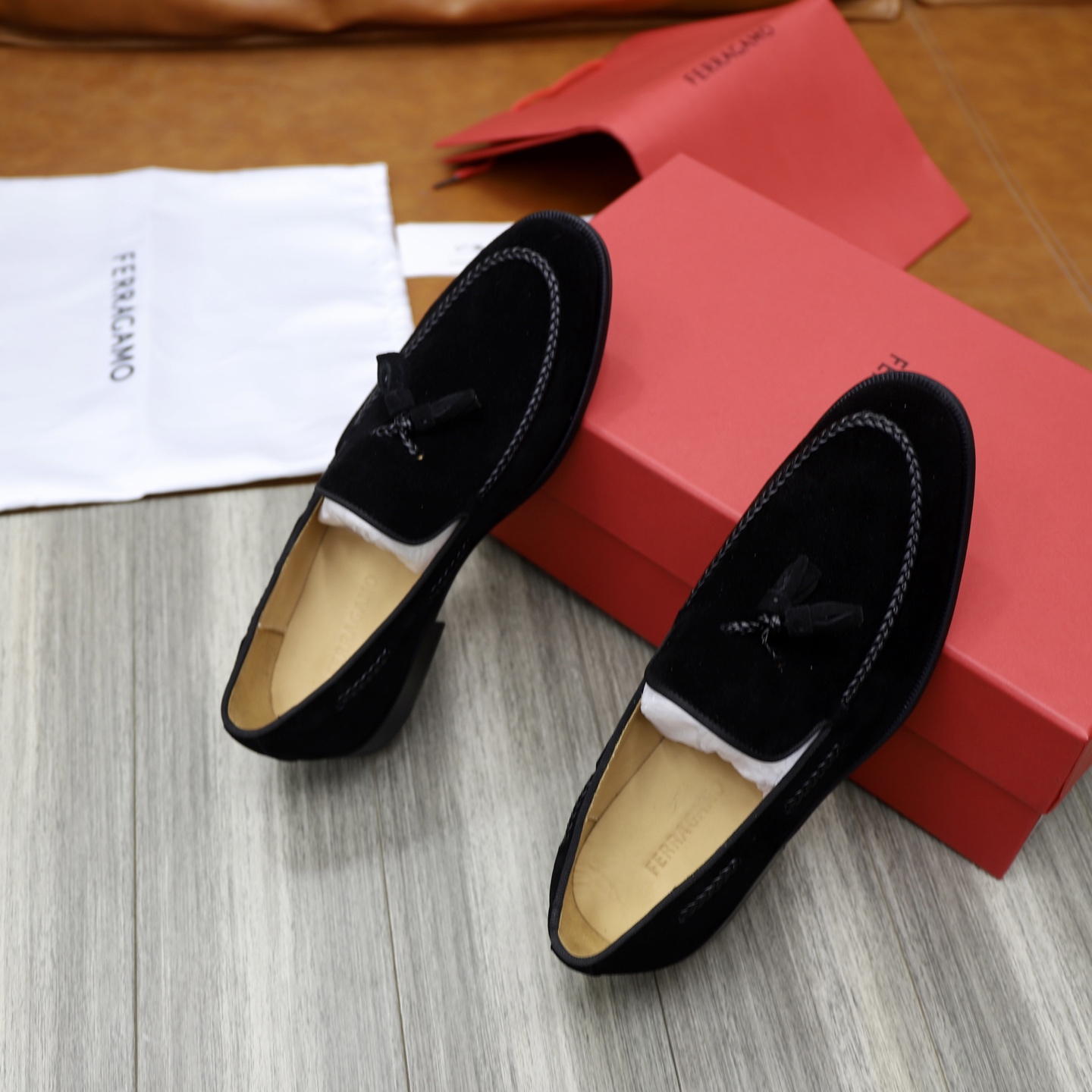 SF Ferragamo Men's Loafers - Black Suede, Comfortable Slip-Ons, Sizes 39-44 9 i1746720940515 7367 0 7