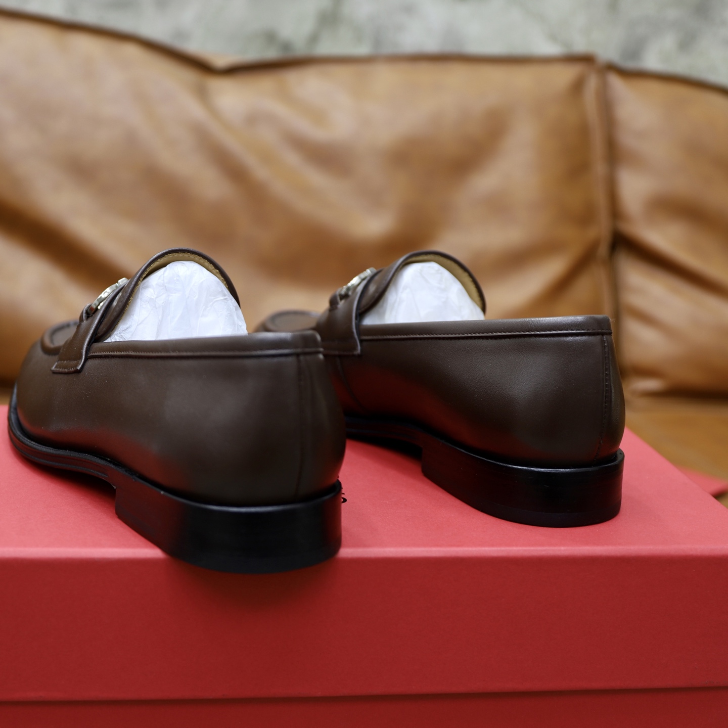 Salvatore Ferragamo Men's Leather Loafers with Gancini Ornament 8 i1746720973088 6329 0 6