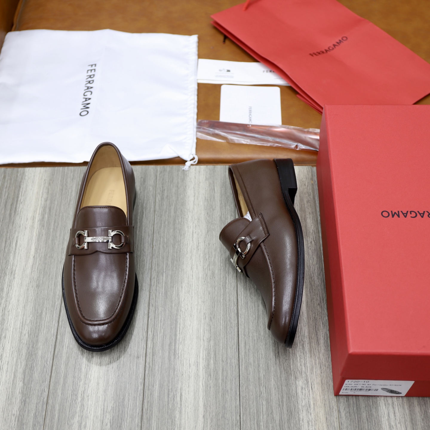 Salvatore Ferragamo Men's Leather Loafers with Gancini Ornament 3 i1746720973109 6588 0 1