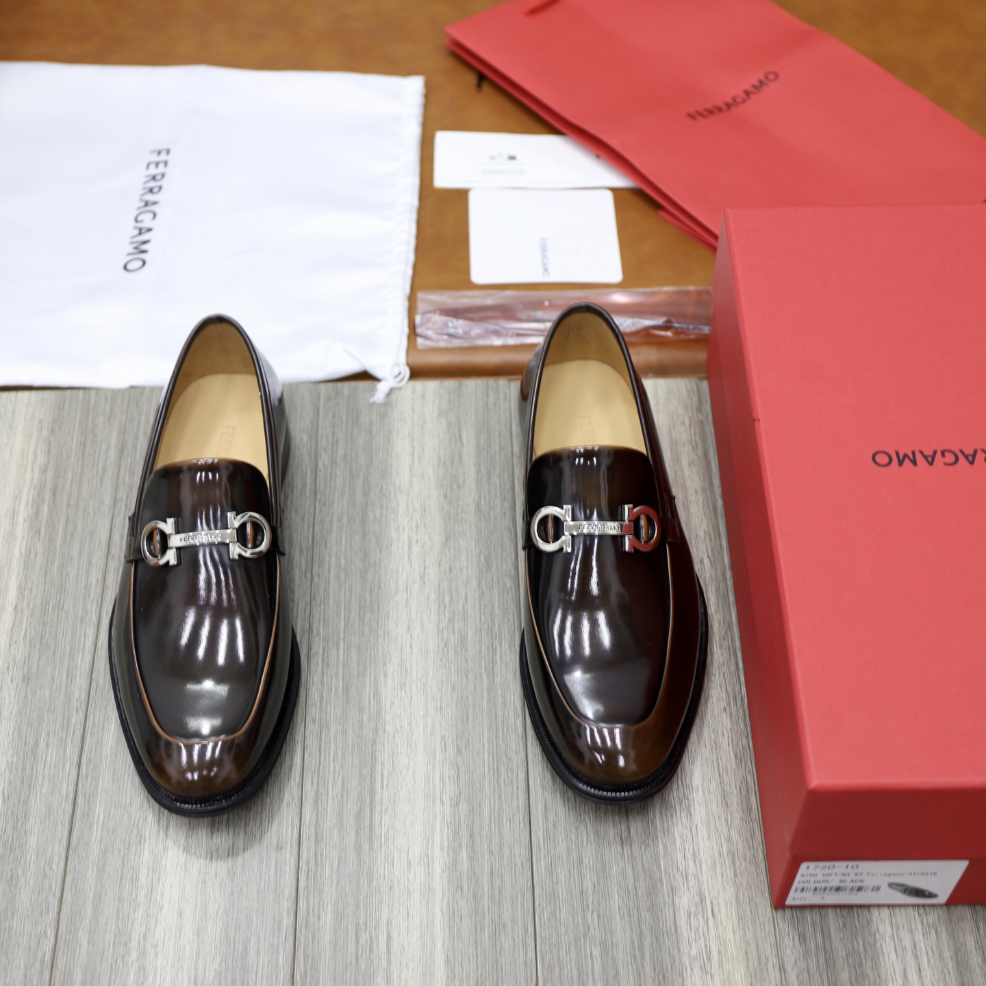 Salvatore Ferragamo Men's Leather Loafers with Gancini Ornament 1 Salvatore Ferragamo Men's Leather Loafers with Gancini Ornament