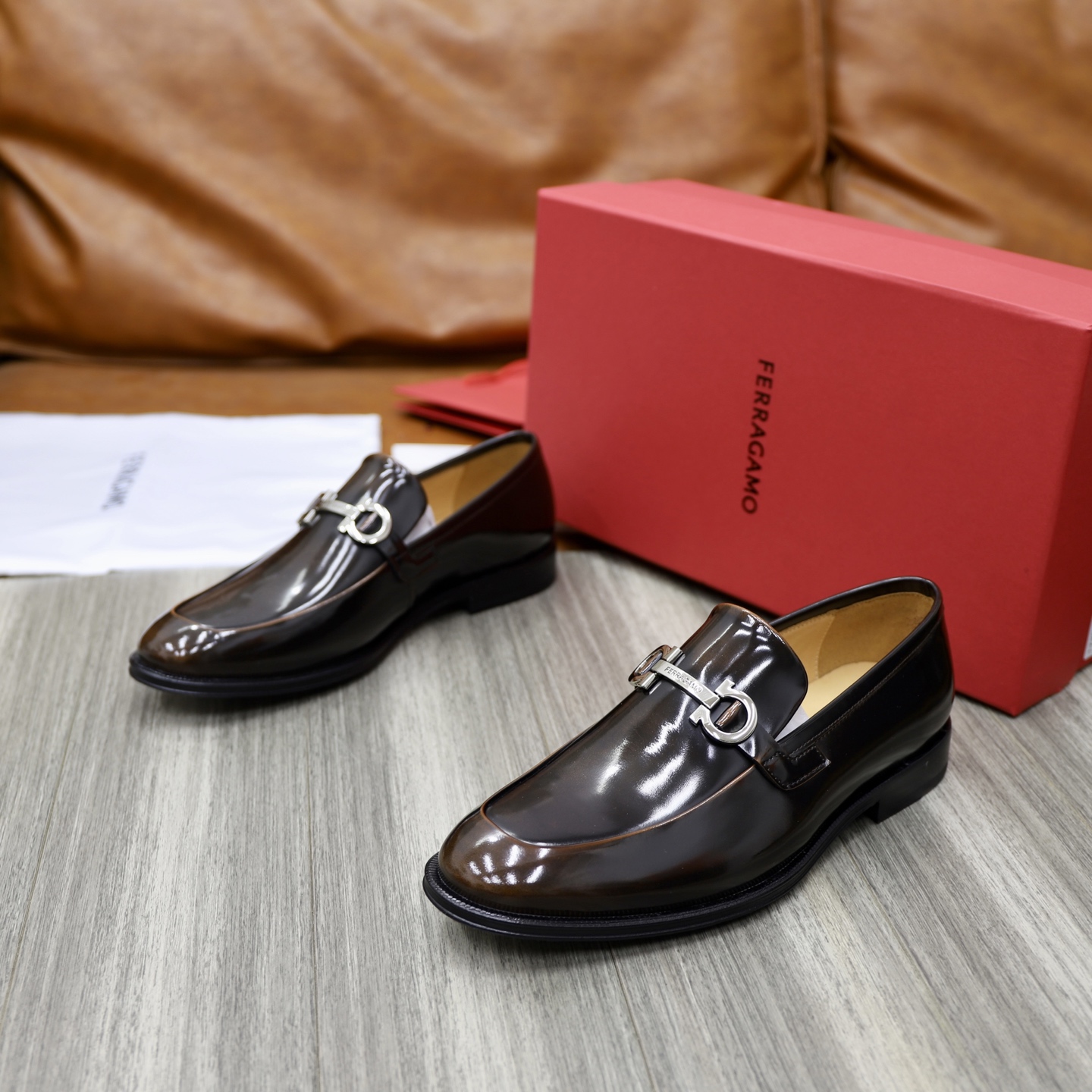 Salvatore Ferragamo Men's Leather Loafers with Gancini Ornament 6 i1746721011735 2806 0 4