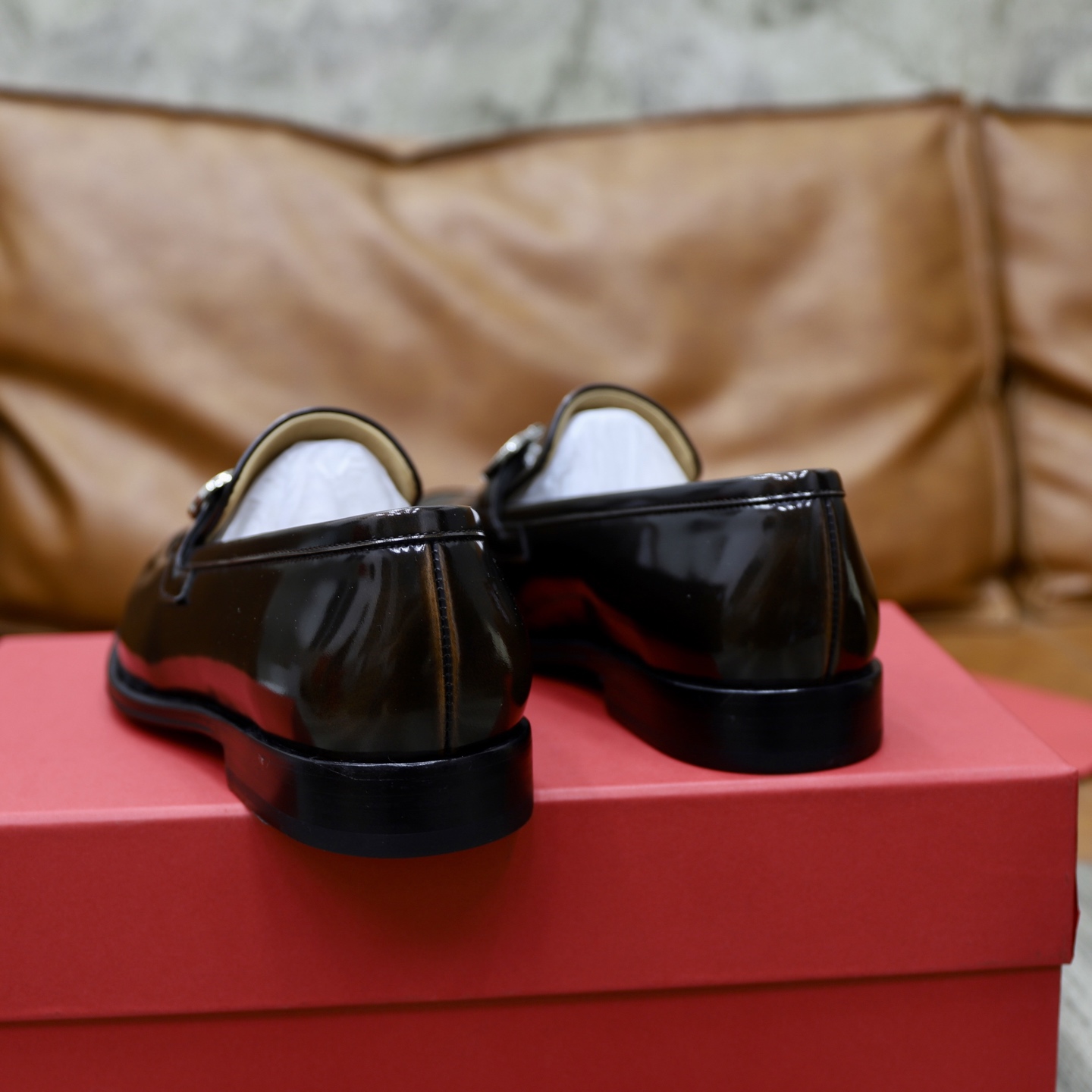 Salvatore Ferragamo Men's Leather Loafers with Gancini Ornament 8 i1746721014360 6746 0 6