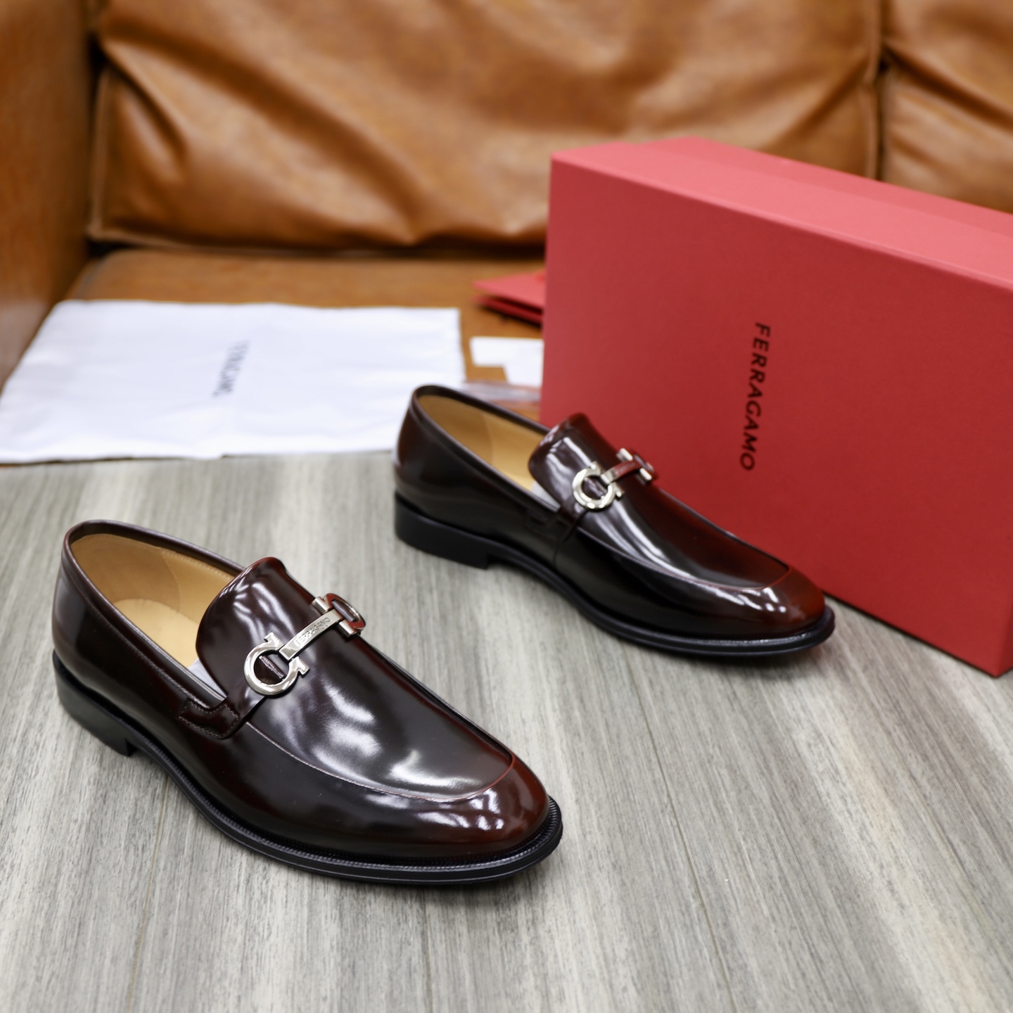 Ferragamo Men's Leather Loafers with Gancini Ornament - Casual & Formal 5 i1746721062024 4788 0 3