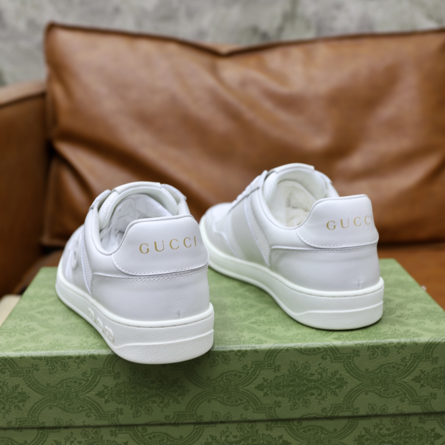 Gucci Men's Ace Leather Sneaker White, Size 38-44 EU 8 i1746894390755 7452 0 6