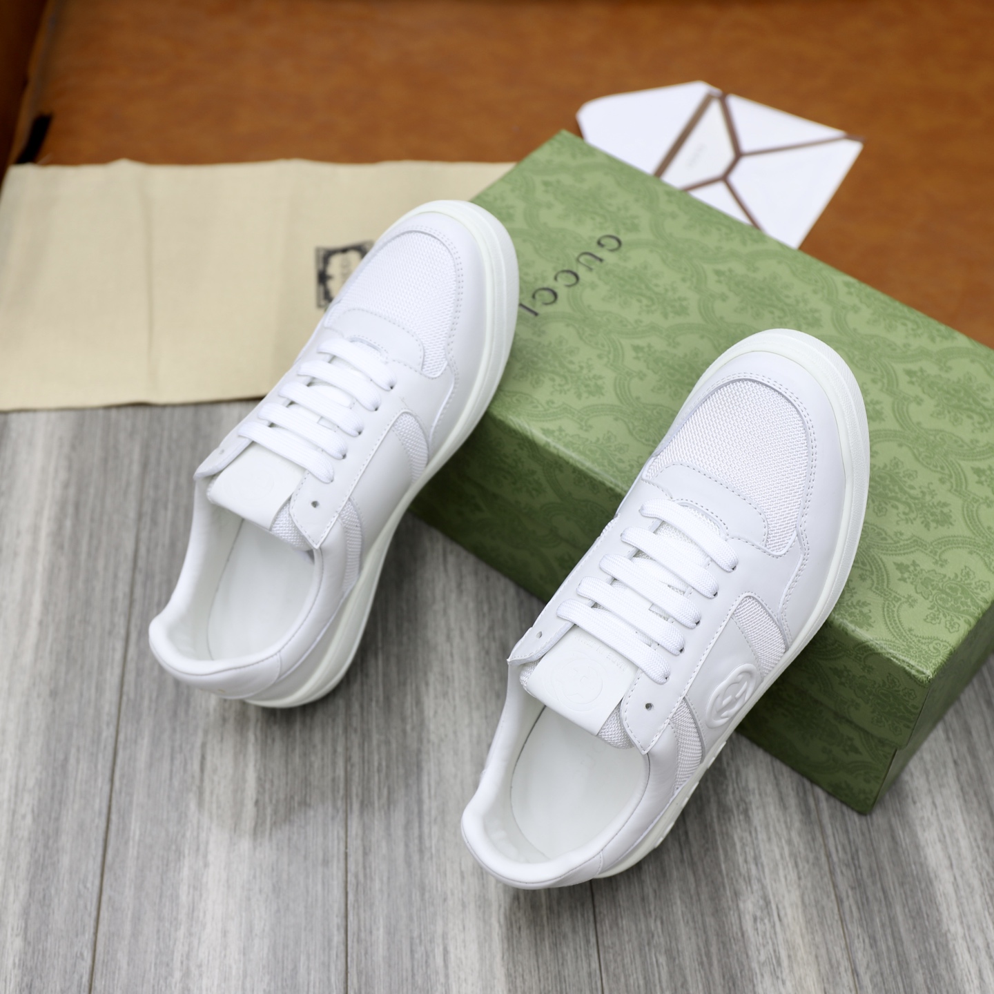 Gucci Men's Ace Leather Sneaker White, Size 38-44 EU 10 i1746894390761 9669 0 8