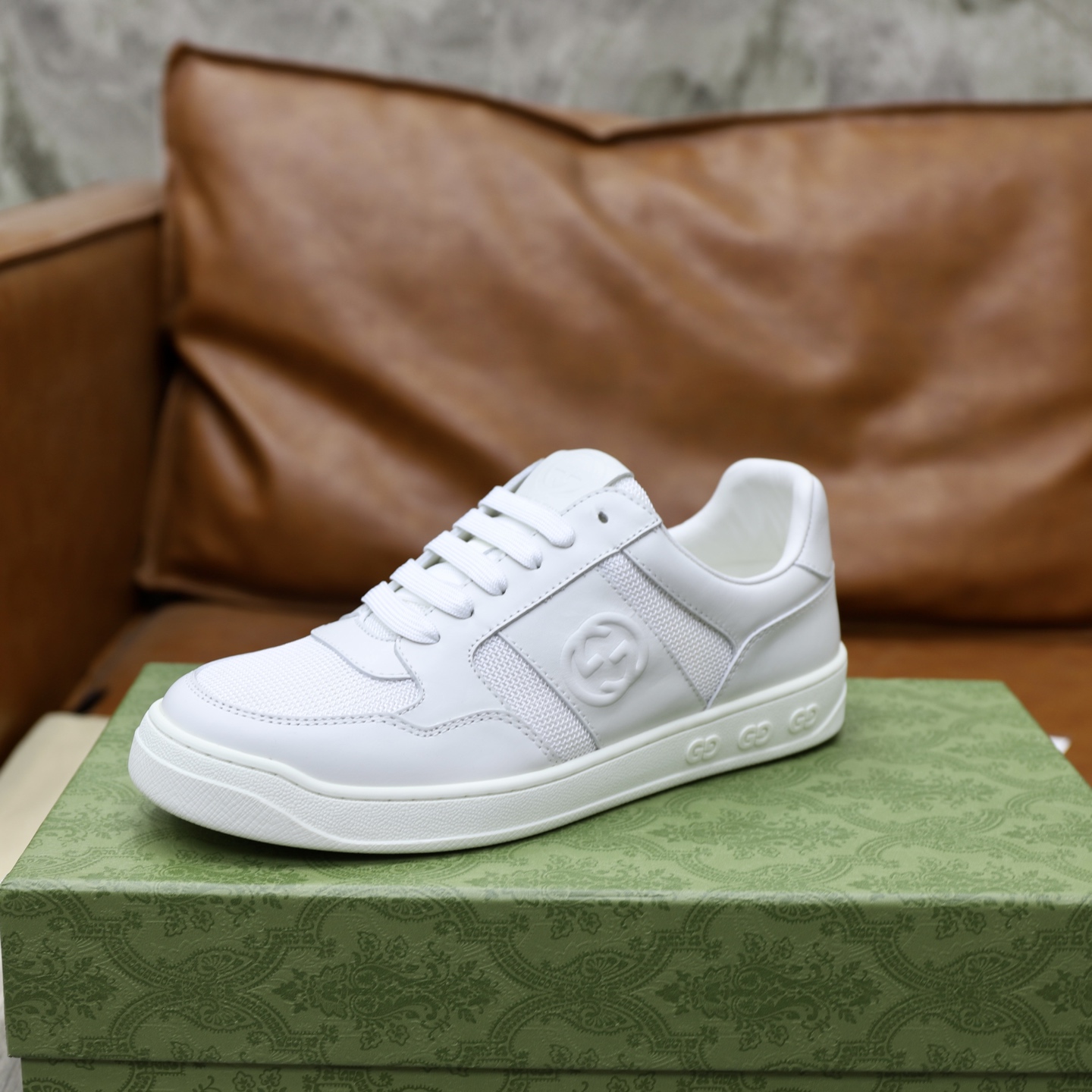 Gucci Men's Ace Leather Sneaker White, Size 38-44 EU 7 i1746894390835 293 0 5