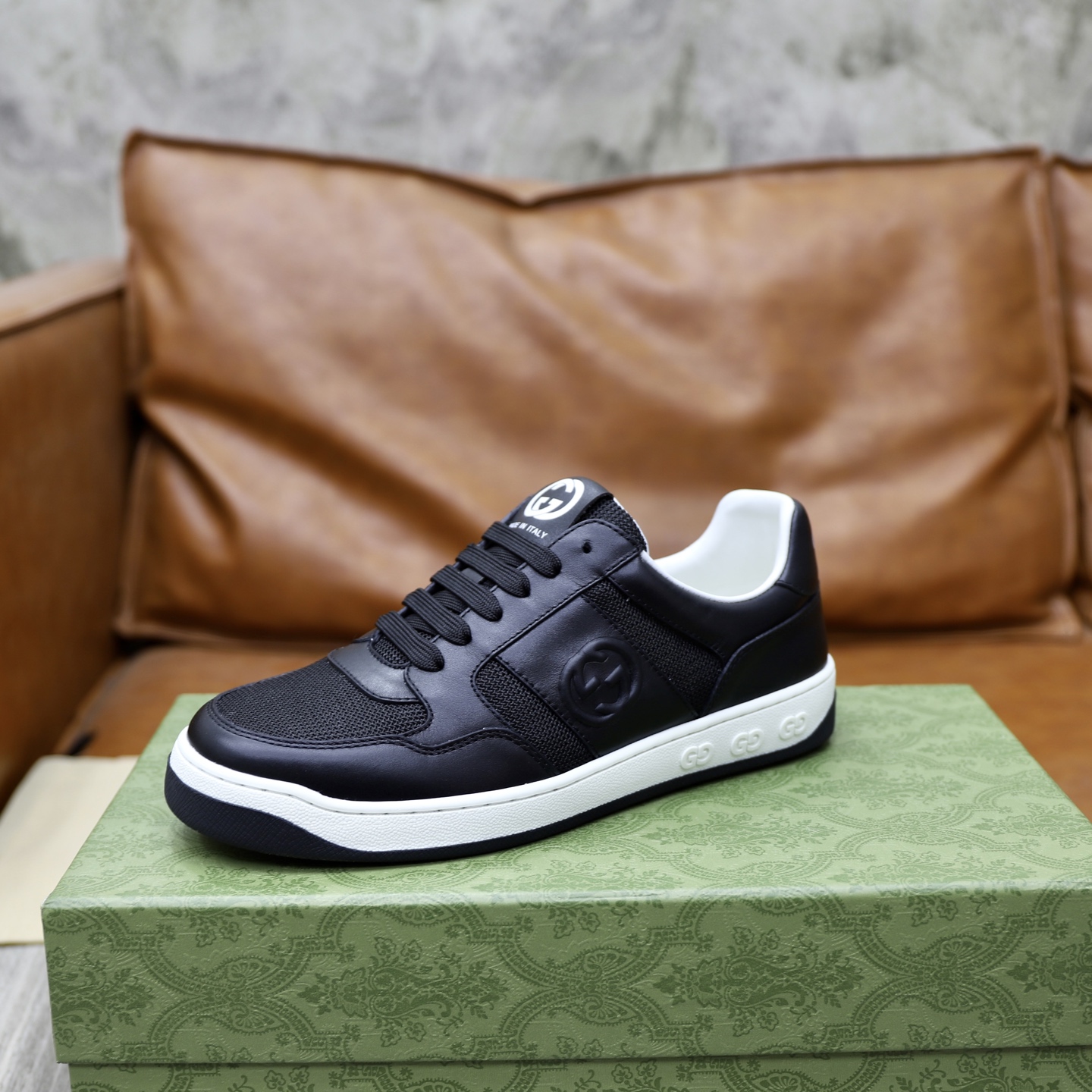 Gucci Men's Black Leather Sneakers with Iconic GG Logo - Sizes 38-44 7 i1746894407597 8957 0 5
