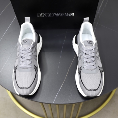 Emporio Armani Men's Gray Breathable Mesh Sneakers - Lightweight & Stylish