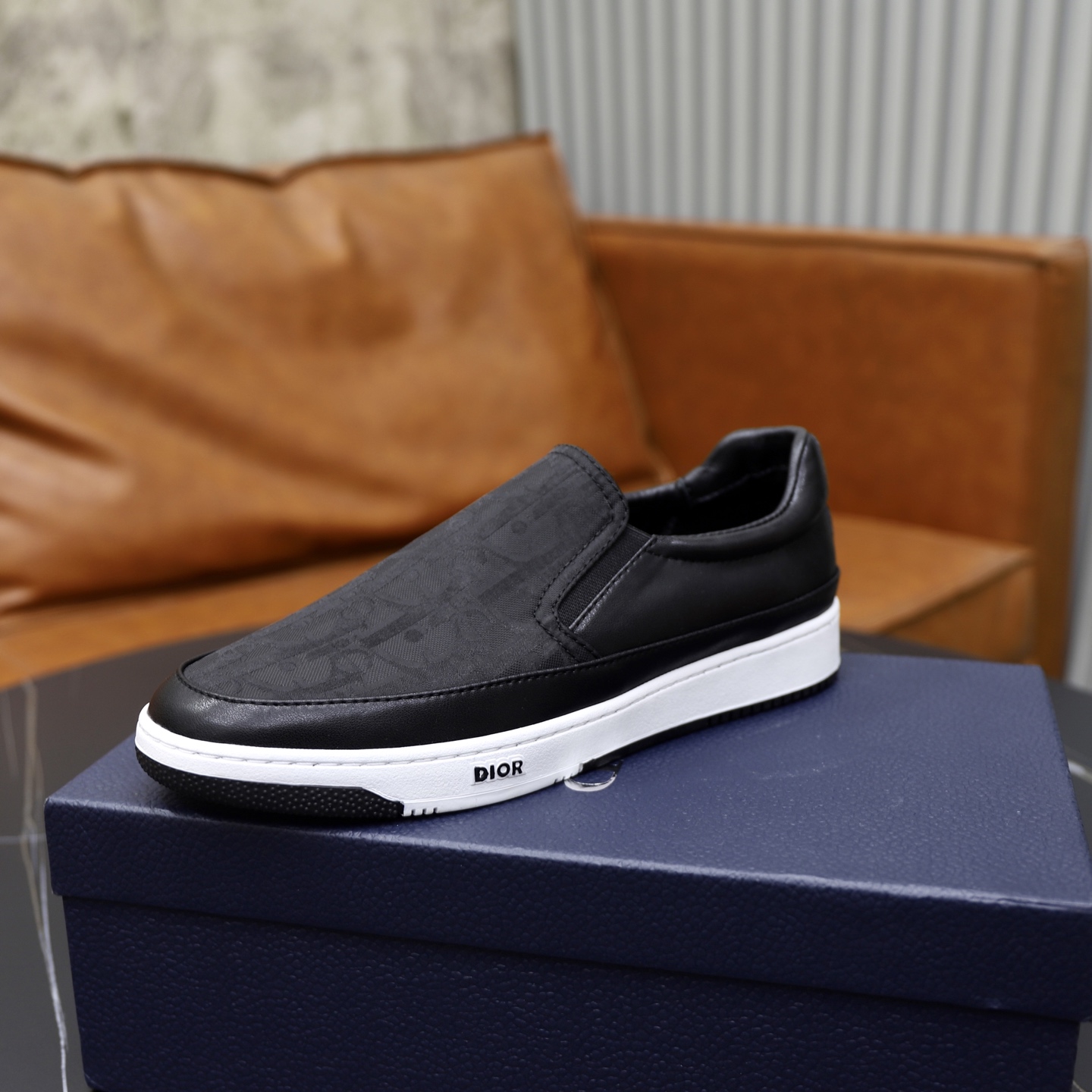 Dior Men's Black Oblique Galaxy Leather Slip-On Sneaker Shoes 5 i1752423087995 4613 0 3