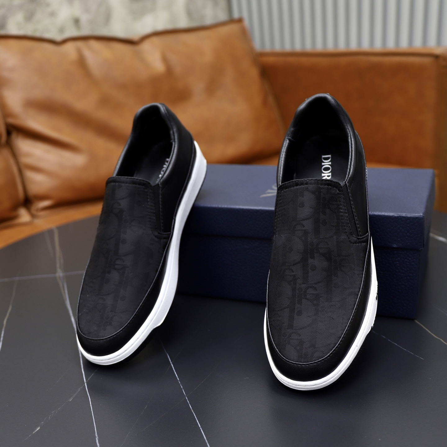 Dior Men's Black Oblique Galaxy Leather Slip-On Sneaker Shoes 7 i1752423088029 4714 0 5