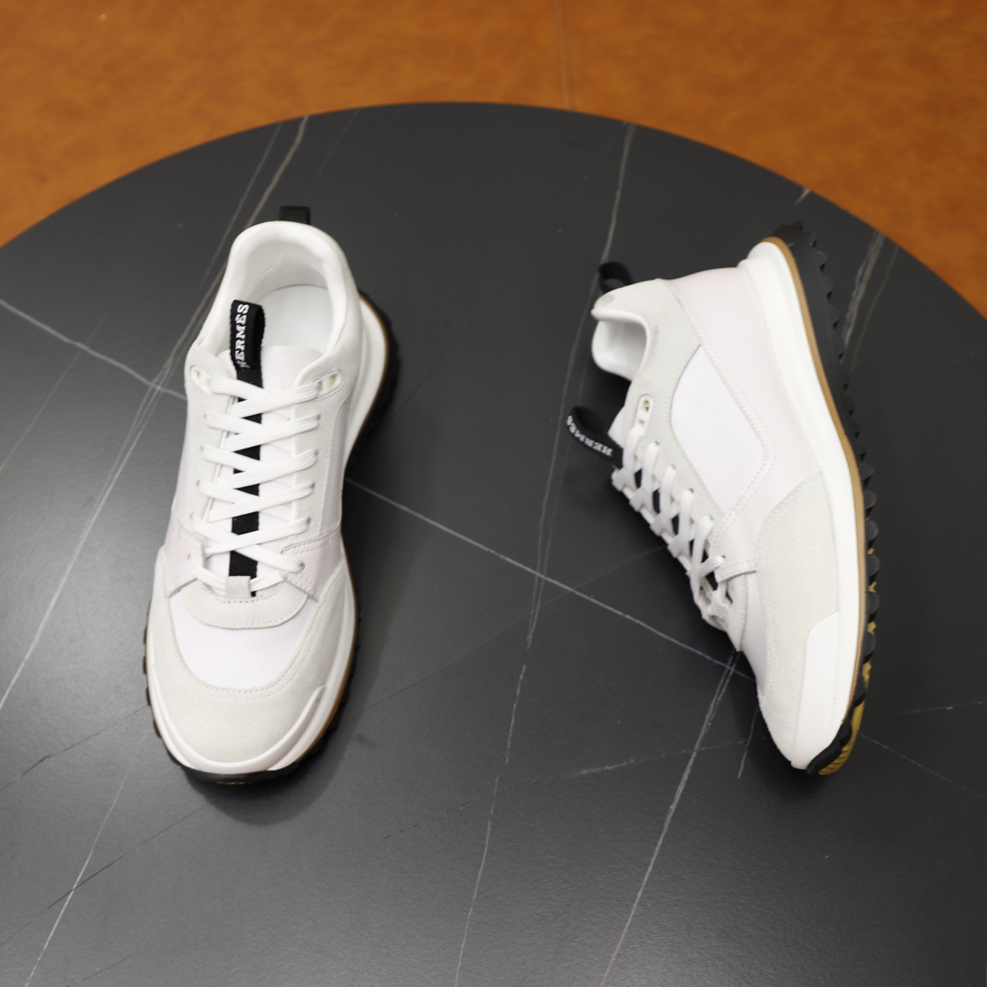 Hermes Men's White Leather & Suede Sneakers, Paris Runway Style, Size 38-44 8 i1753978089309 167 0 6