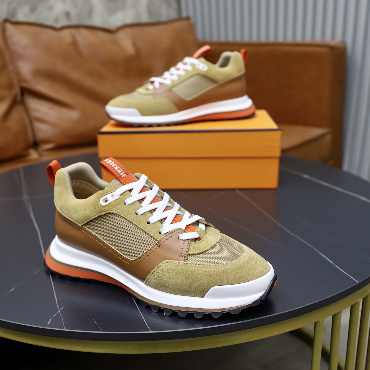 Hermes Men's Runway Sneakers - Classic Design, Premium Materials, Size 38-44 9 i1753978163591 2282 0 7