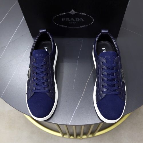 Prada Men's Fashion Sneakers in Blue Leather and Suede 1 Prada Men's Fashion Sneakers in Blue Leather and Suede