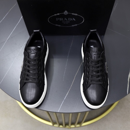 Prada Men's Black Leather Lace-Up Sneakers, Comfortable & Stylish 1 Prada Men's Black Leather Lace-Up Sneakers, Comfortable & Stylish