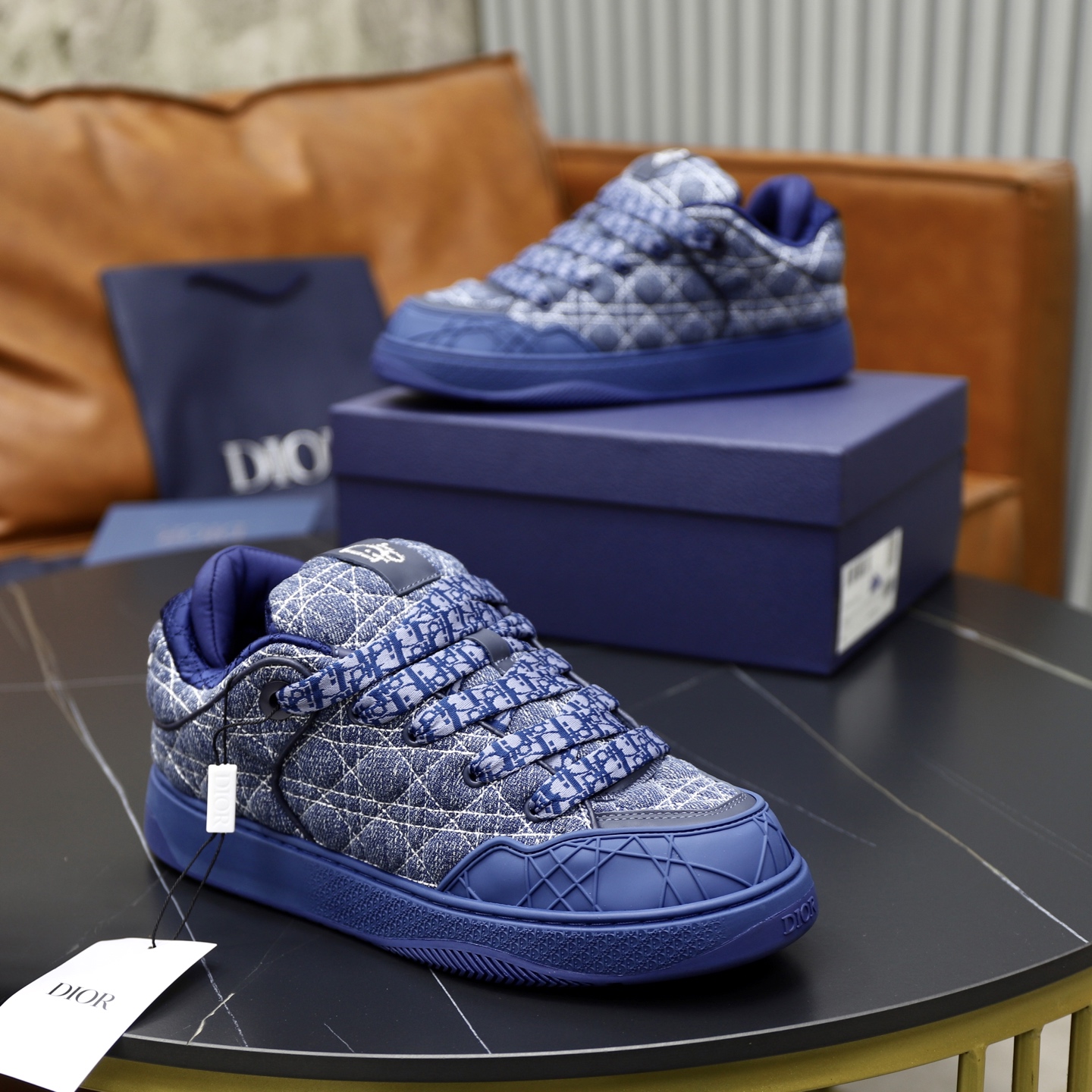 Dior Men's D-Player Sneaker Blue Dior Oblique Embroidery Leather Size 38-44 9 i1758384737030 6801 0 7