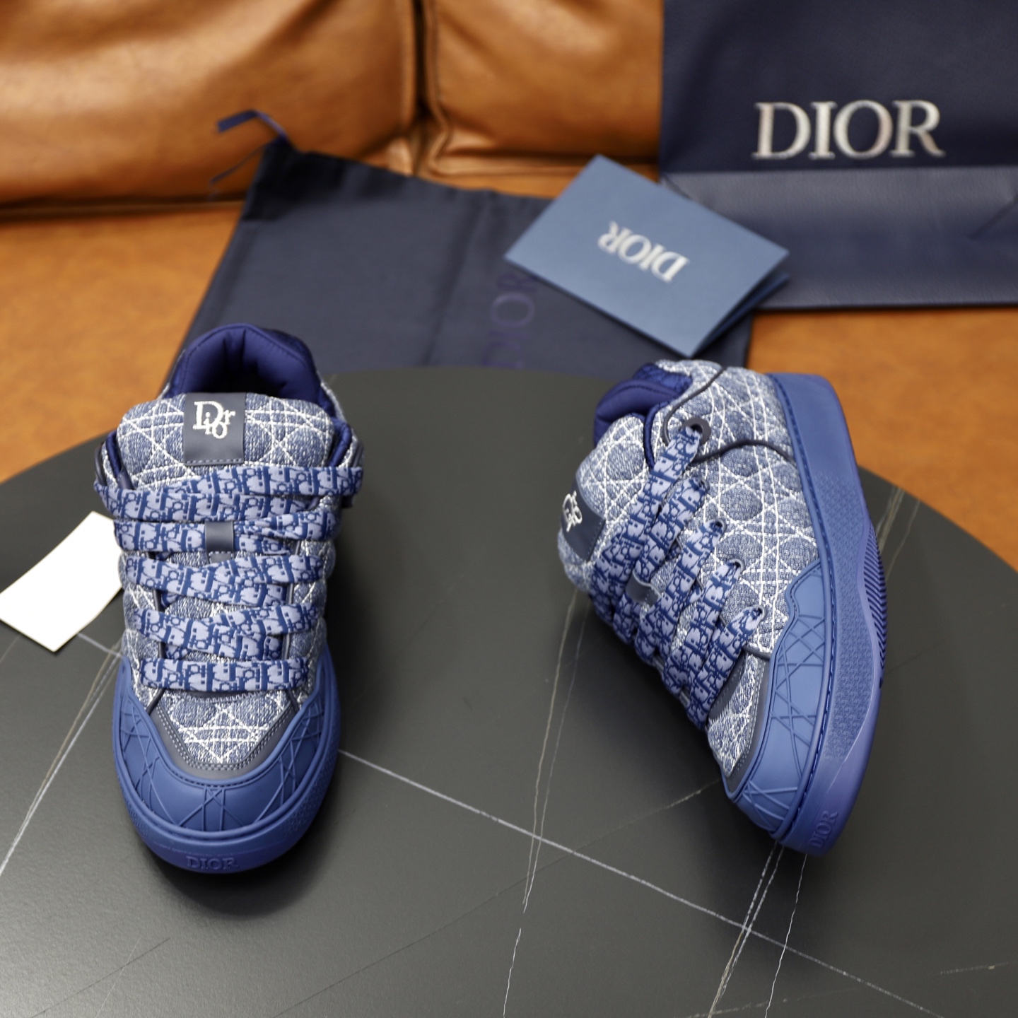 Dior Men's D-Player Sneaker Blue Dior Oblique Embroidery Leather Size 38-44 8 i1758384738709 3432 0 6