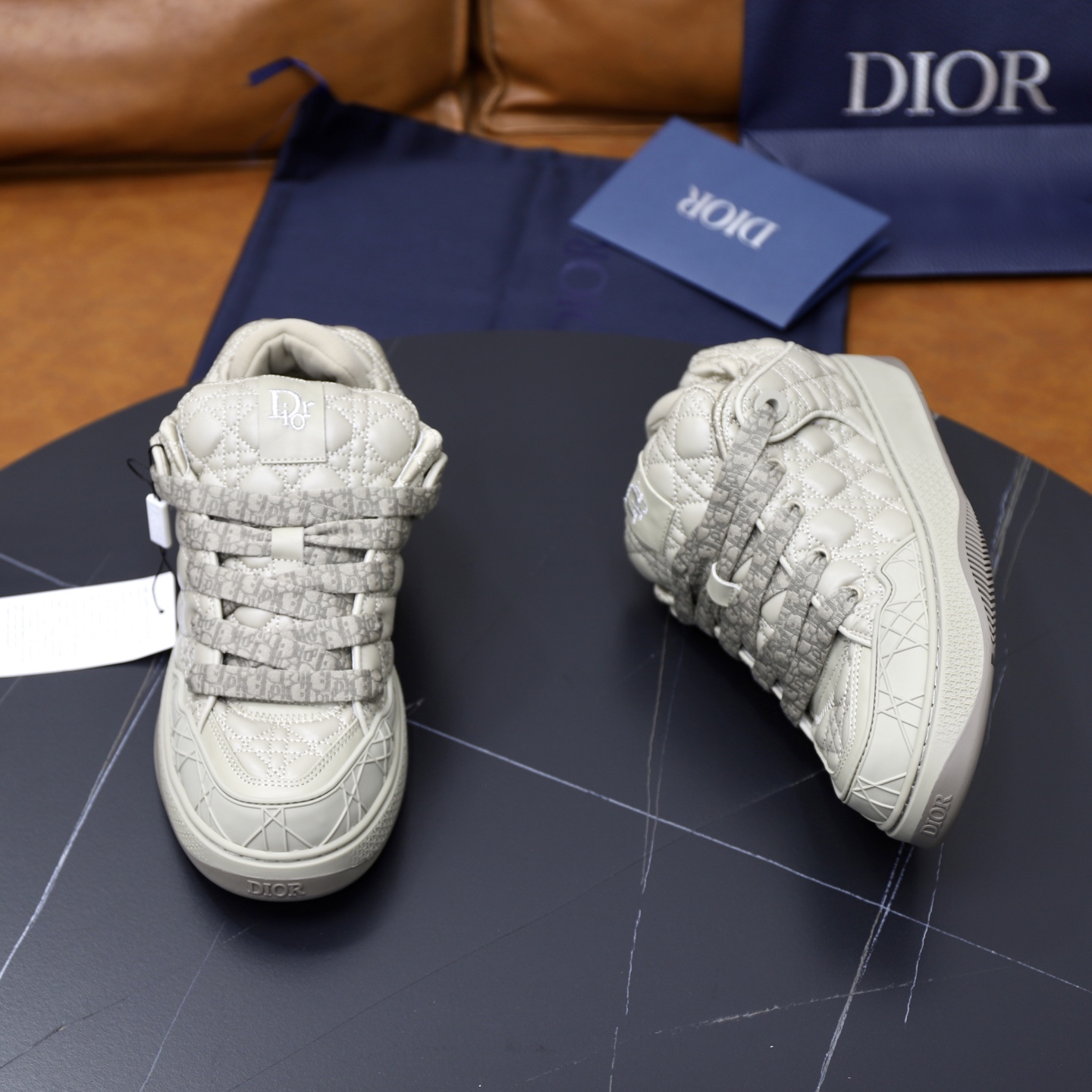 Dior Dad Sneakers in Beige Embroidered Leather, Retro Style, Sizes 38-45 8 i1758384793435 1134 0 6