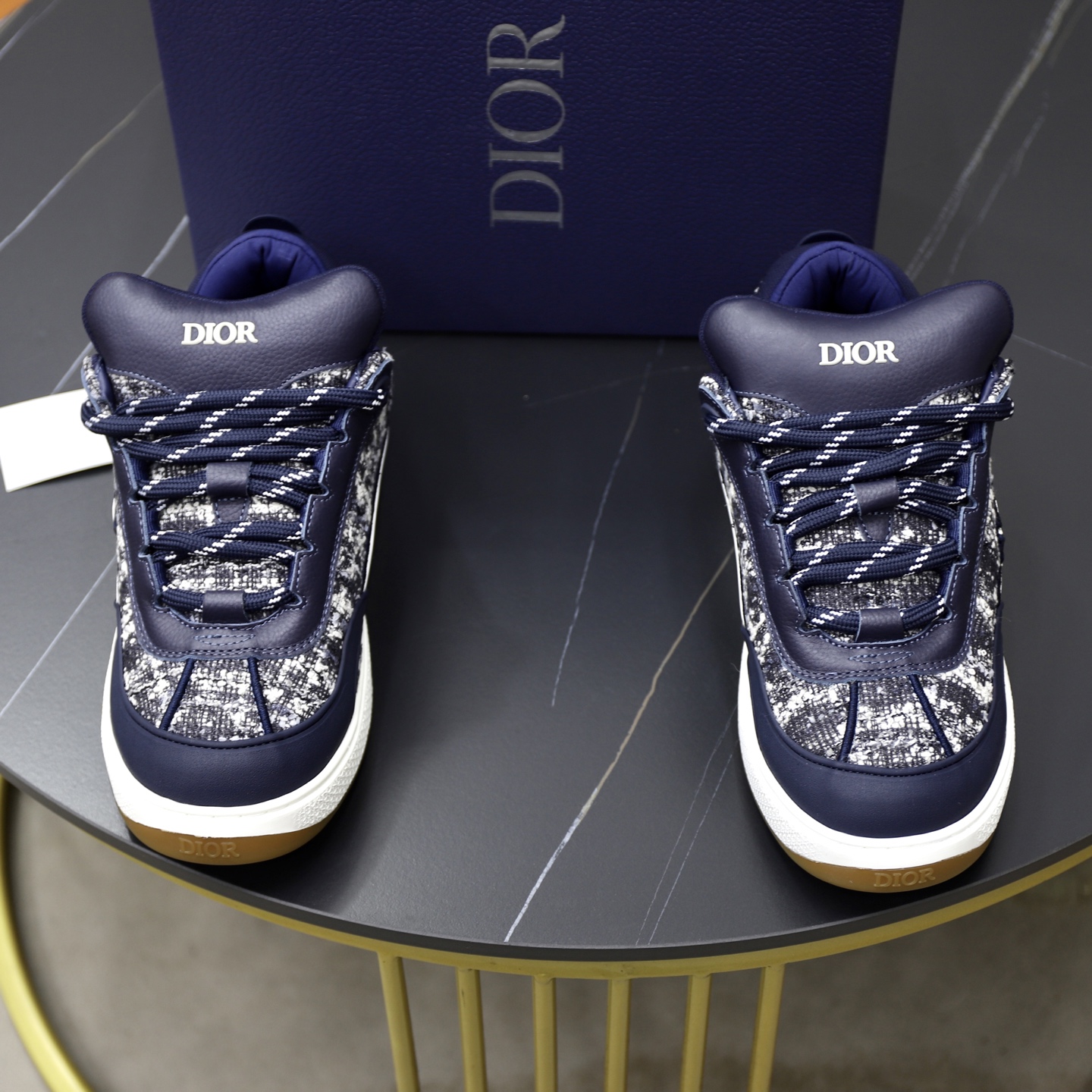 Dior Men's Dad Sneakers Fashionable Retro Style Shoes, Blue, Sizes 38-45