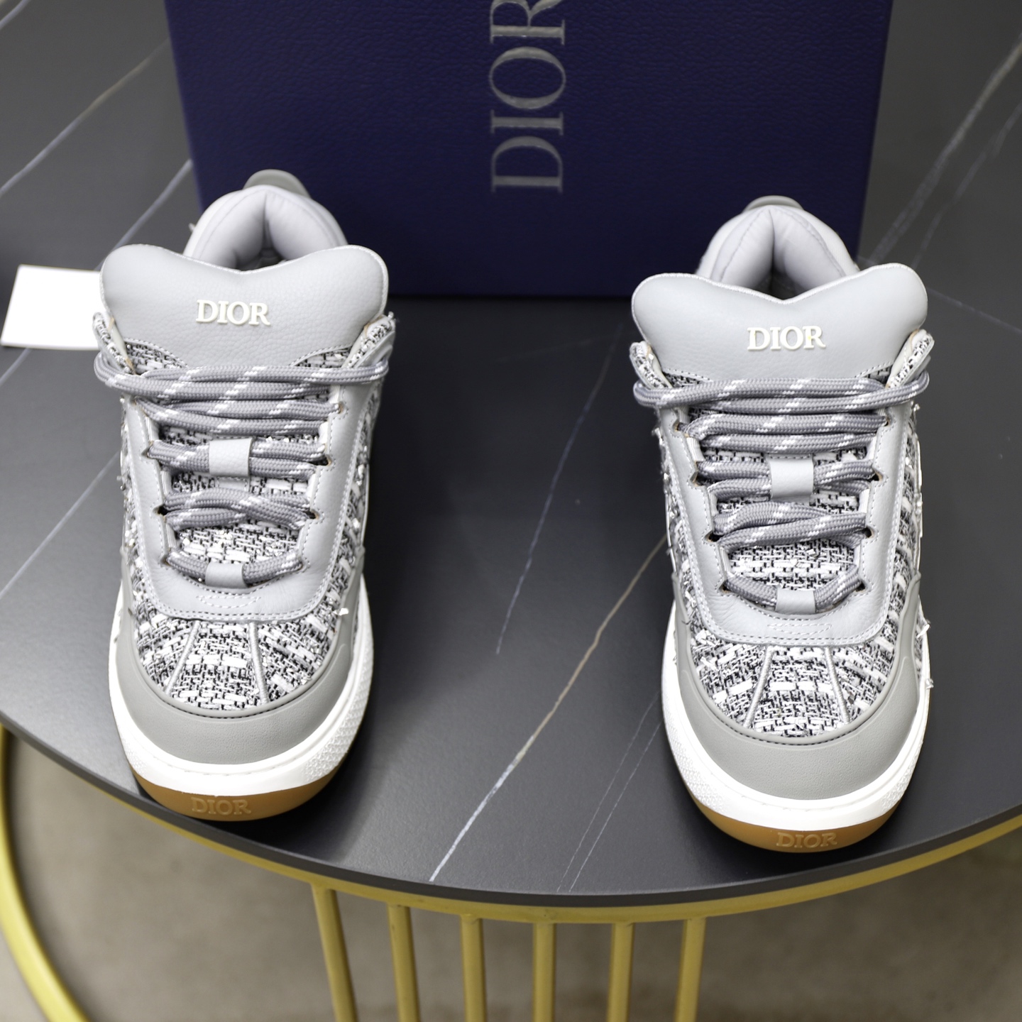 Dior Dad Sneakers in Gray Embroidered Leather, Sizes 38-44 - Stylish & Retro 2 i1758384847175 3506 0 0
