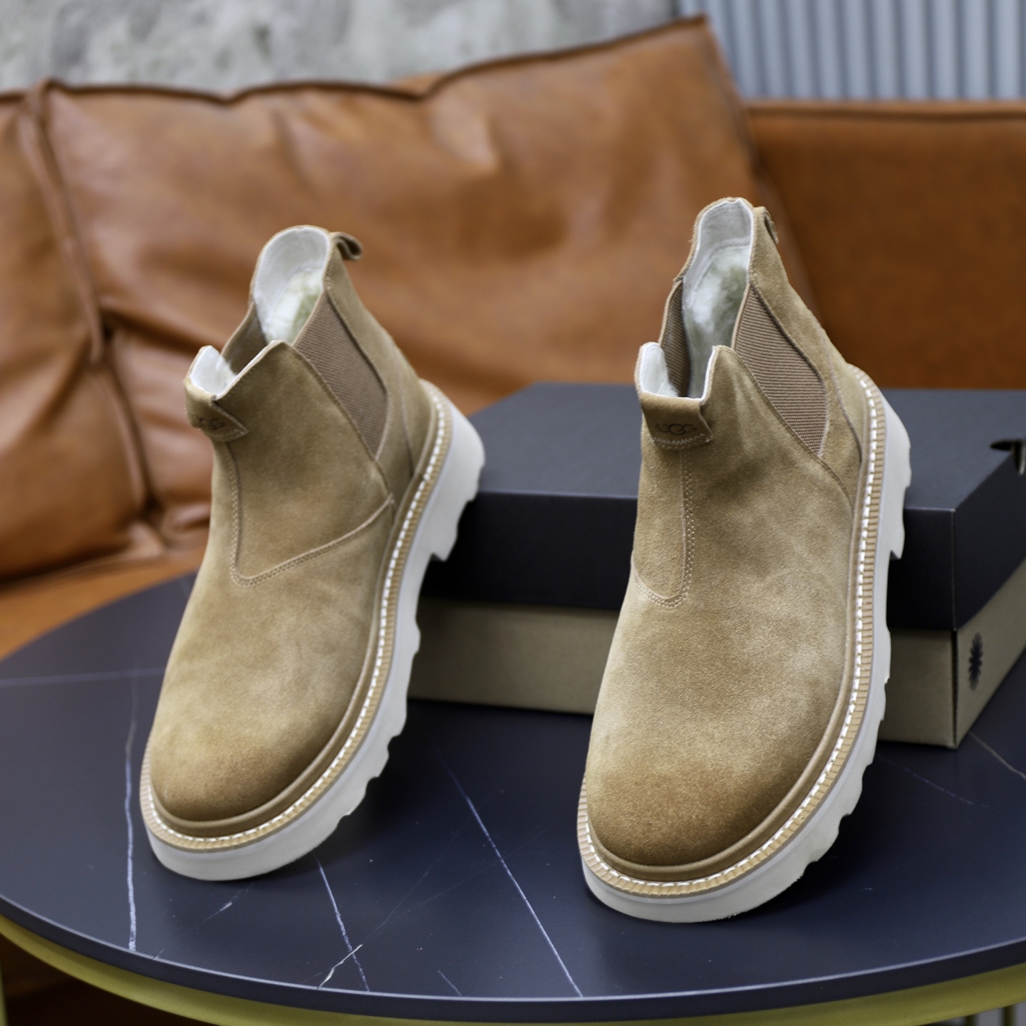 UGUCCI Men's Chelsea Boots - Premium Leather, Wool Lined, Anti-Slip Sole 7 i1758471886020 6497 0 5