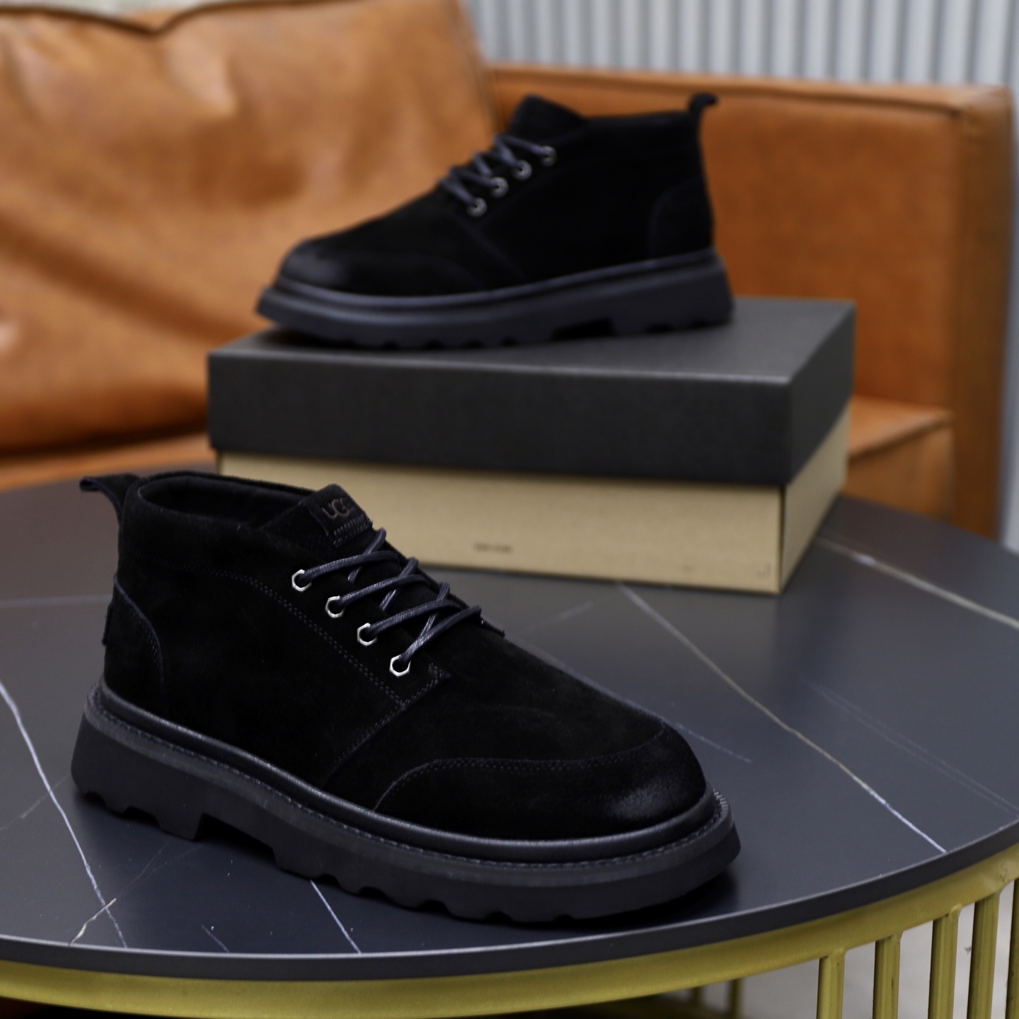 UGG Men's Casual Leather Ankle Boots - Warm, Comfortable, and Stylish 9 i1758472025723 6826 0 7