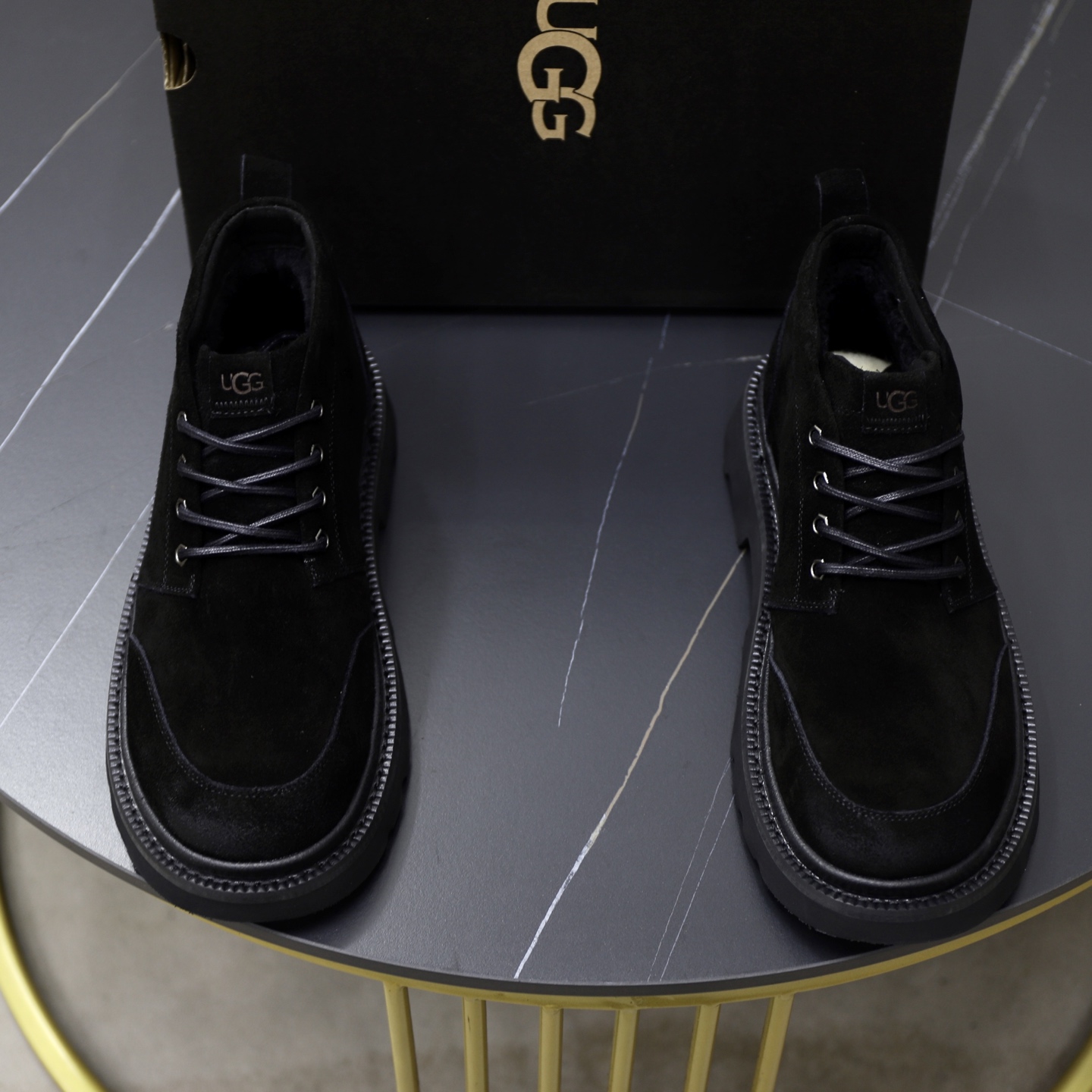 UGG Men's Casual Leather Ankle Boots - Warm, Comfortable, and Stylish